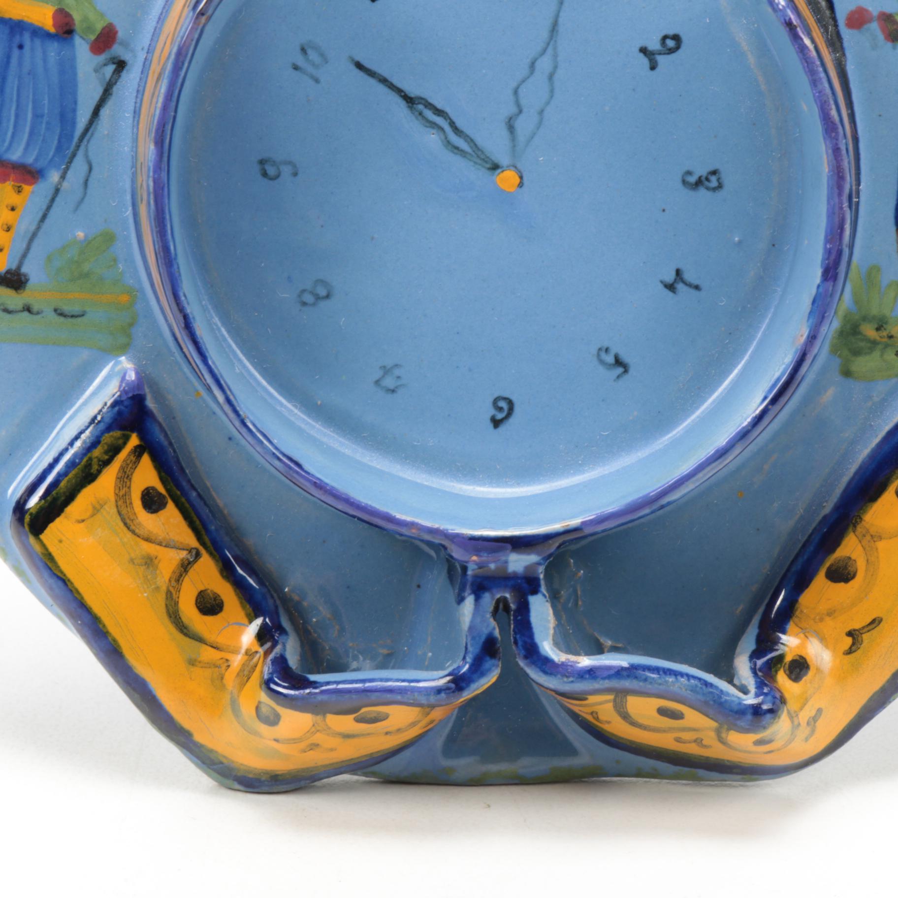 Henriot Quimper Faience Porcelain Pocket Watch Holder, Early 20th Century