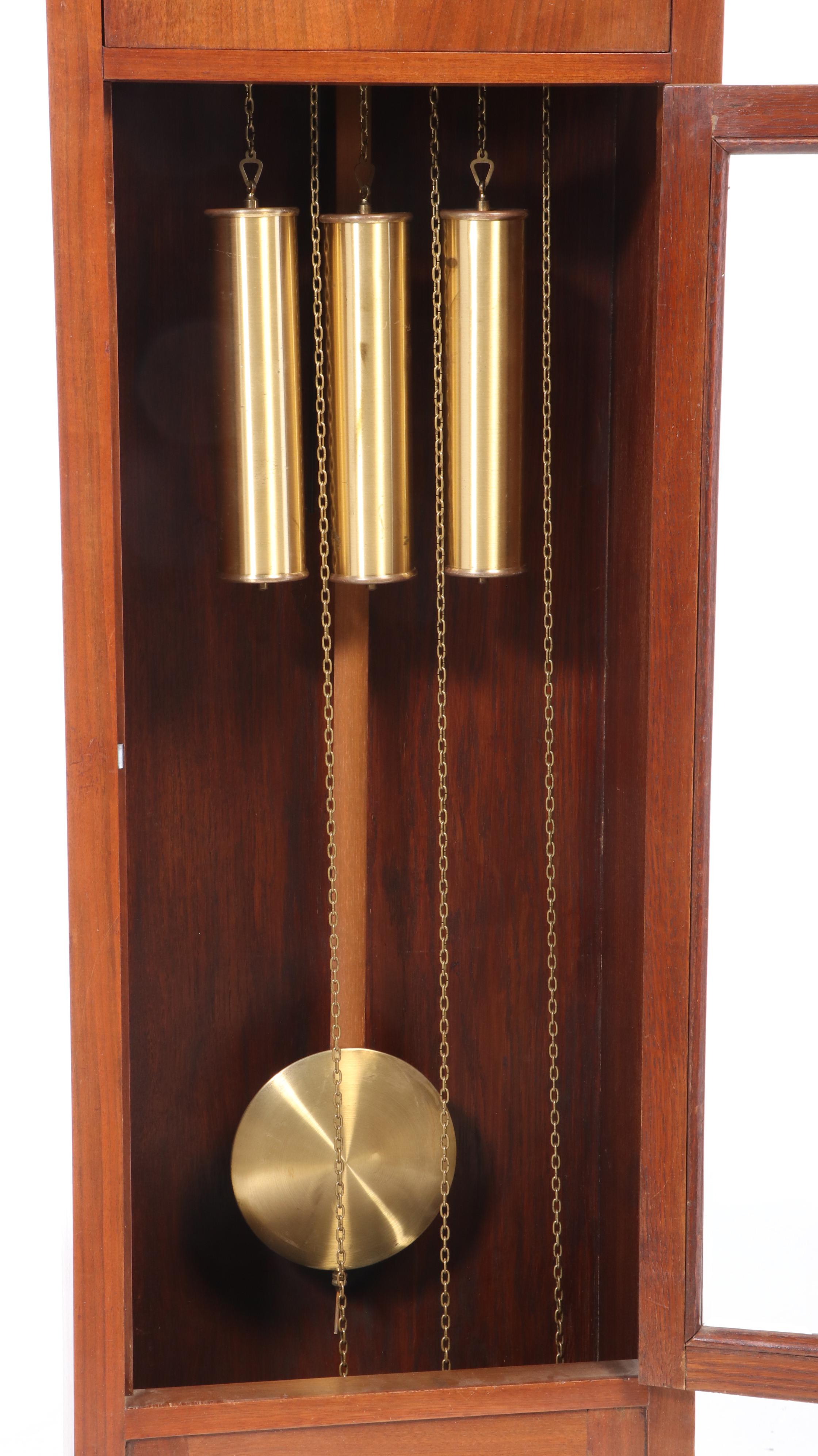 Edwardian Style Walnut Veneer Longcase Grandfather Clock
