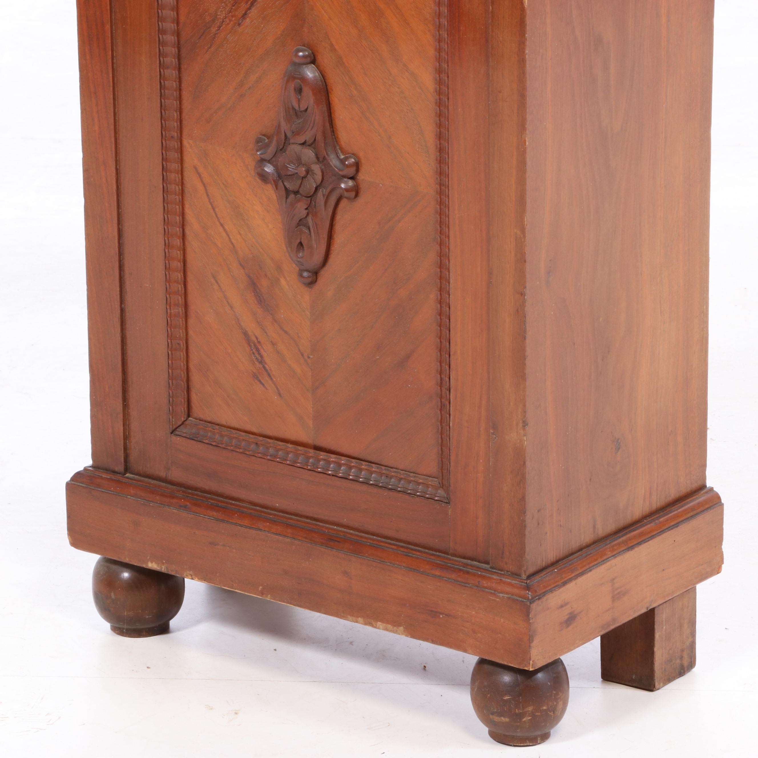 Edwardian Style Walnut Veneer Longcase Grandfather Clock