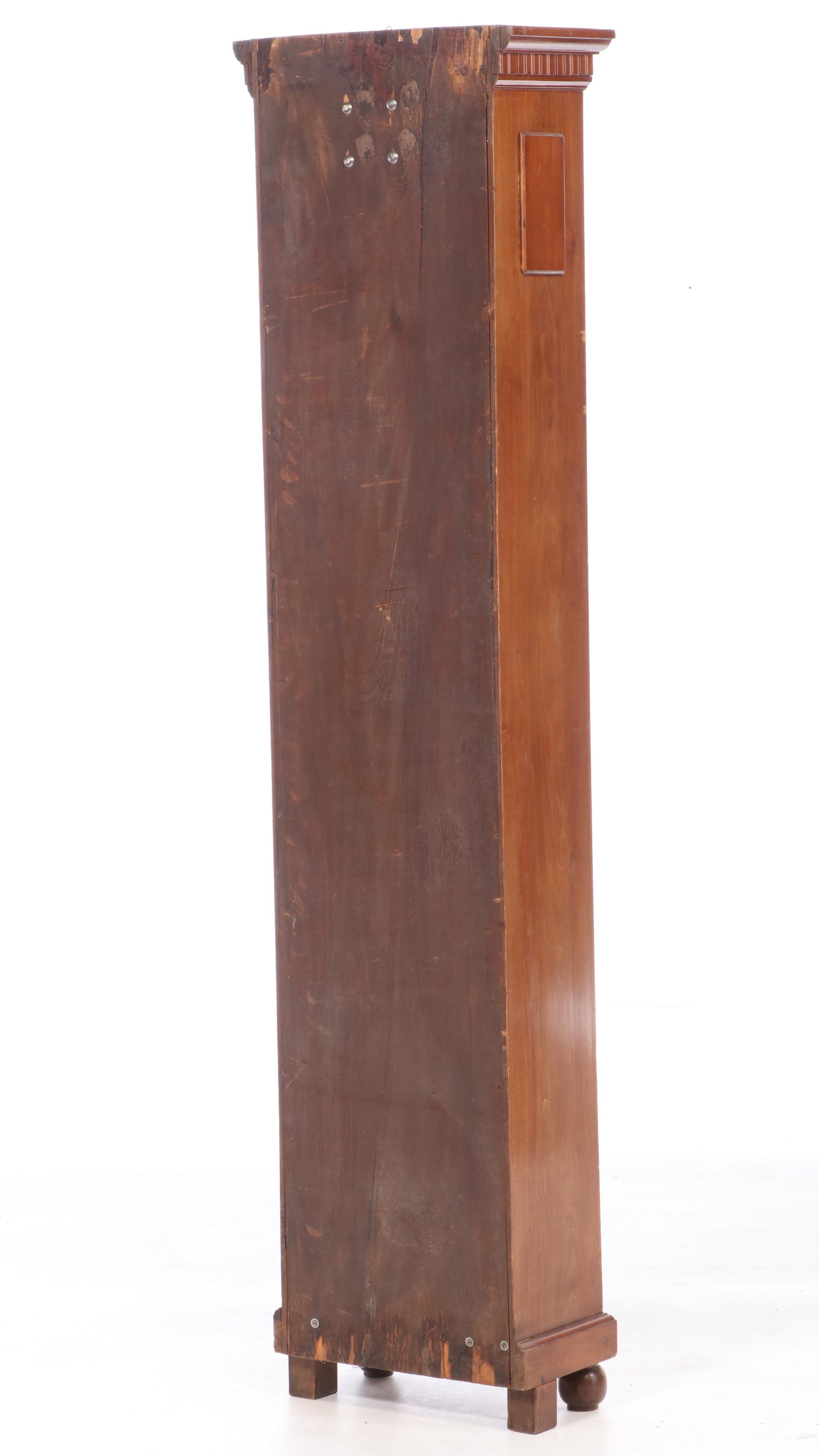 Edwardian Style Walnut Veneer Longcase Grandfather Clock