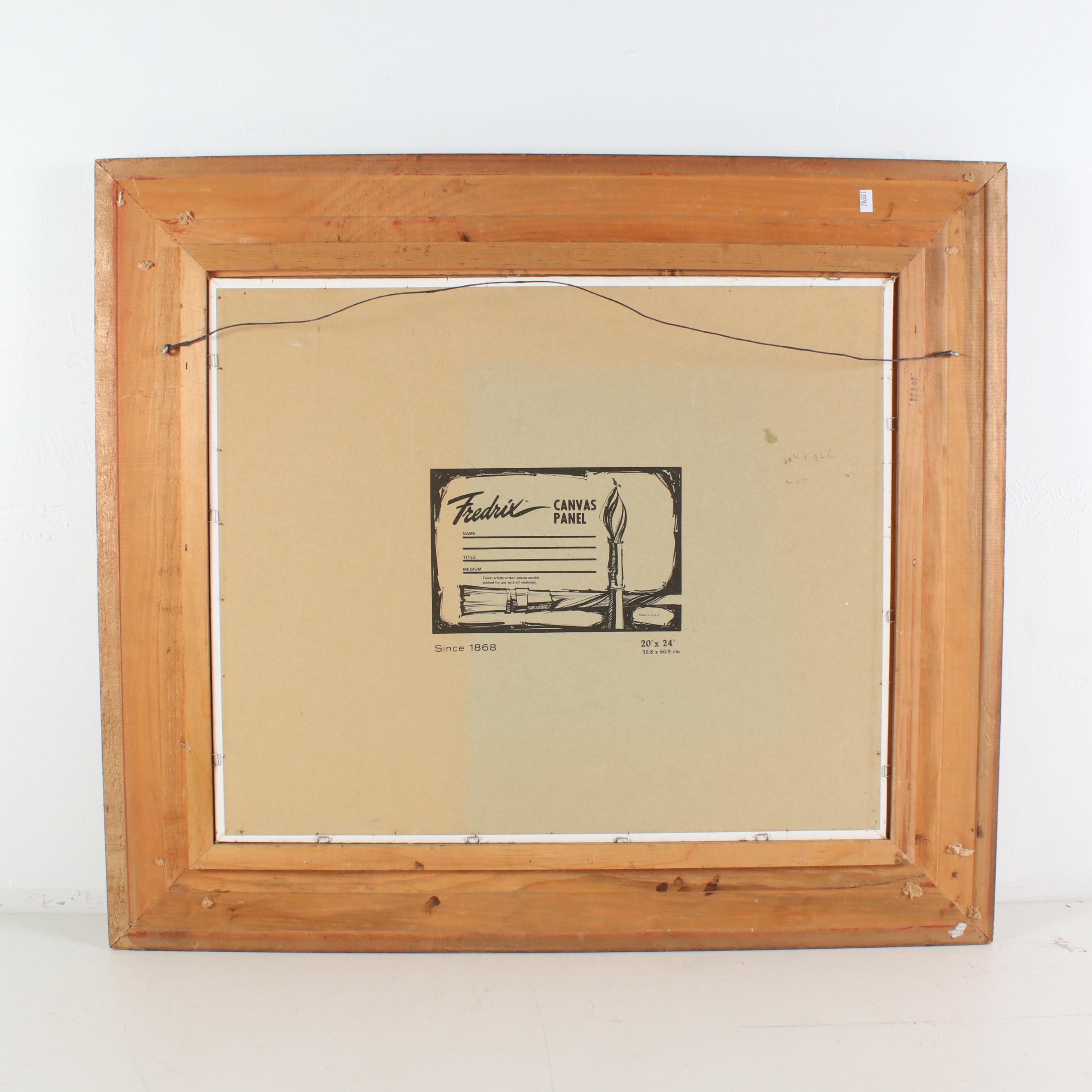 Folk Art Acrylic Painting of a Zoo, 1978