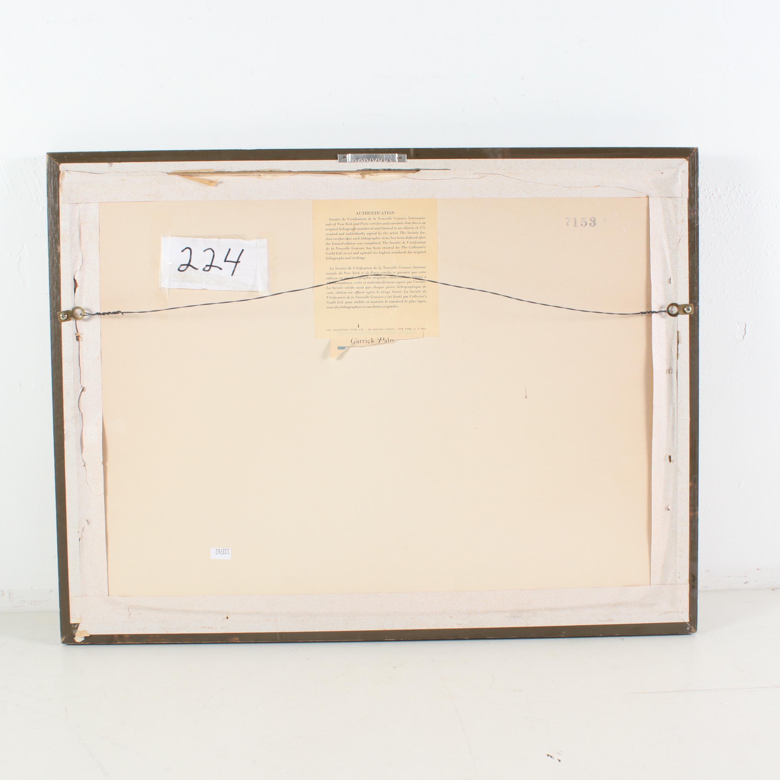 Garrick Palmer Lithograph of Landscape With Moon, Mid-20th Century