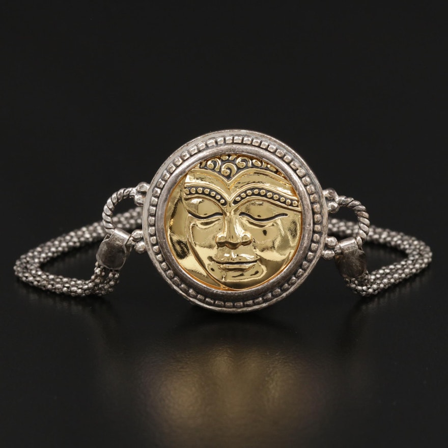 Sterling Silver Buddha Pendant Bracelet
