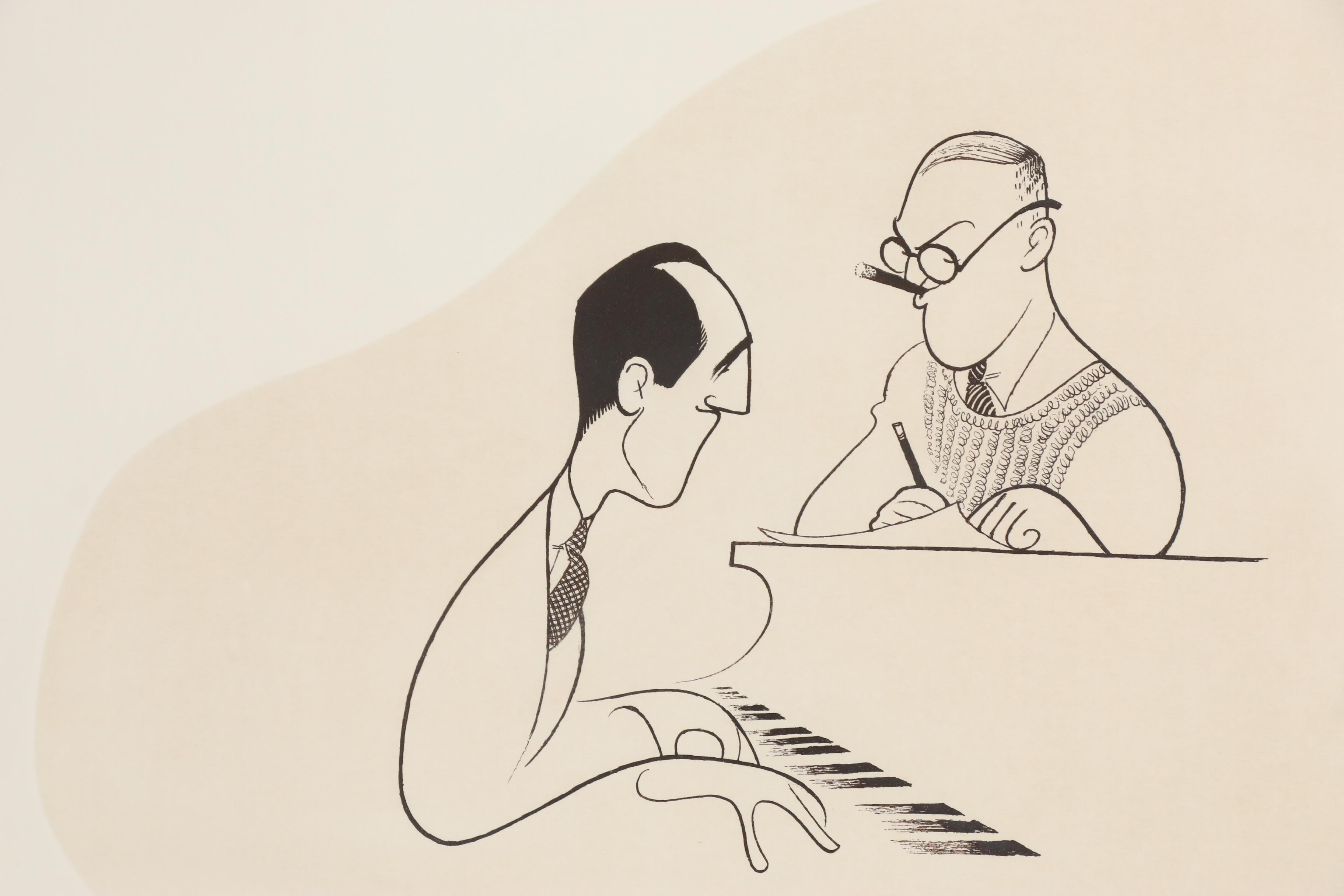 Al Hirschfeld Caricature Etching "George and Ira Gershwin", 1990