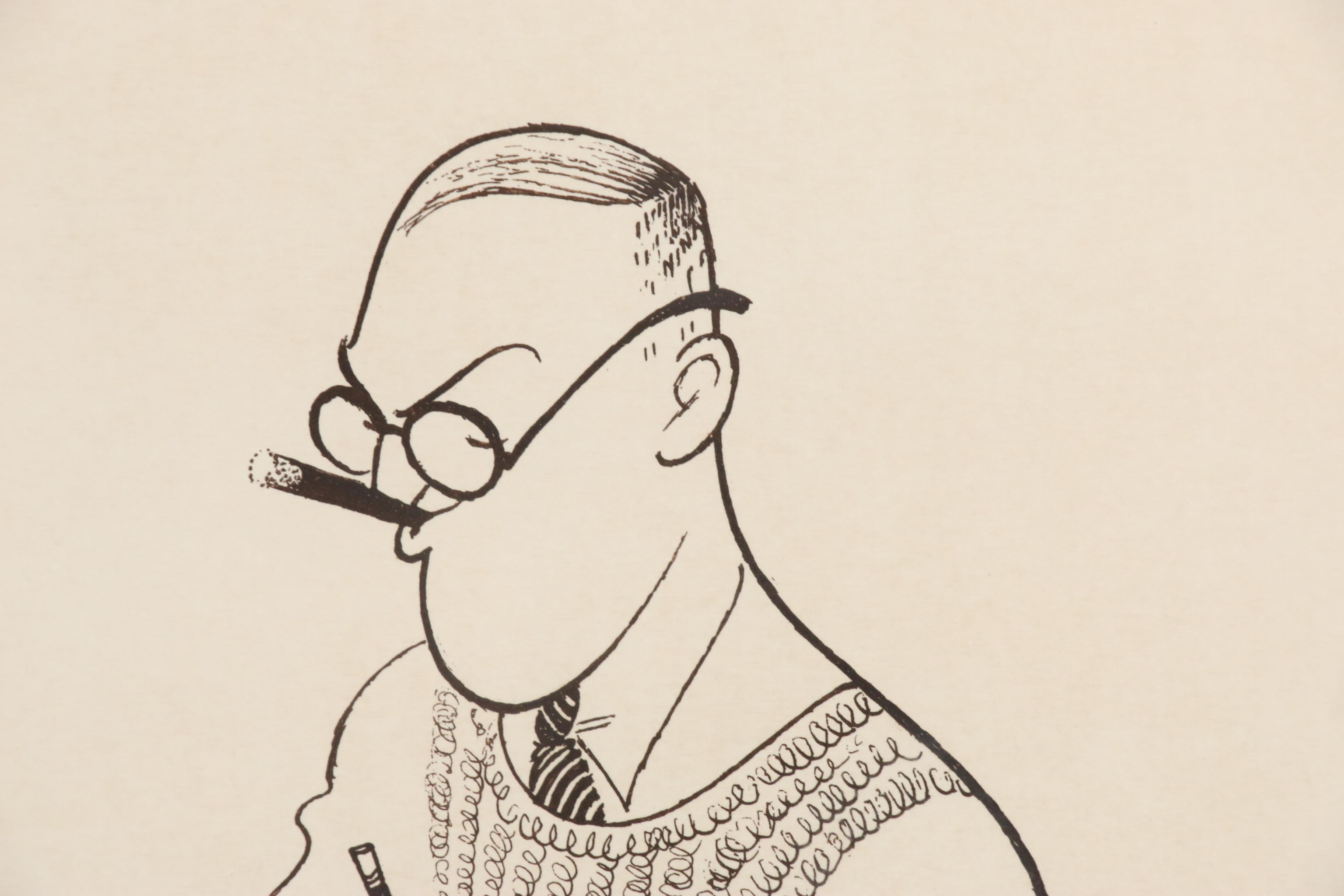 Al Hirschfeld Caricature Etching "George and Ira Gershwin", 1990