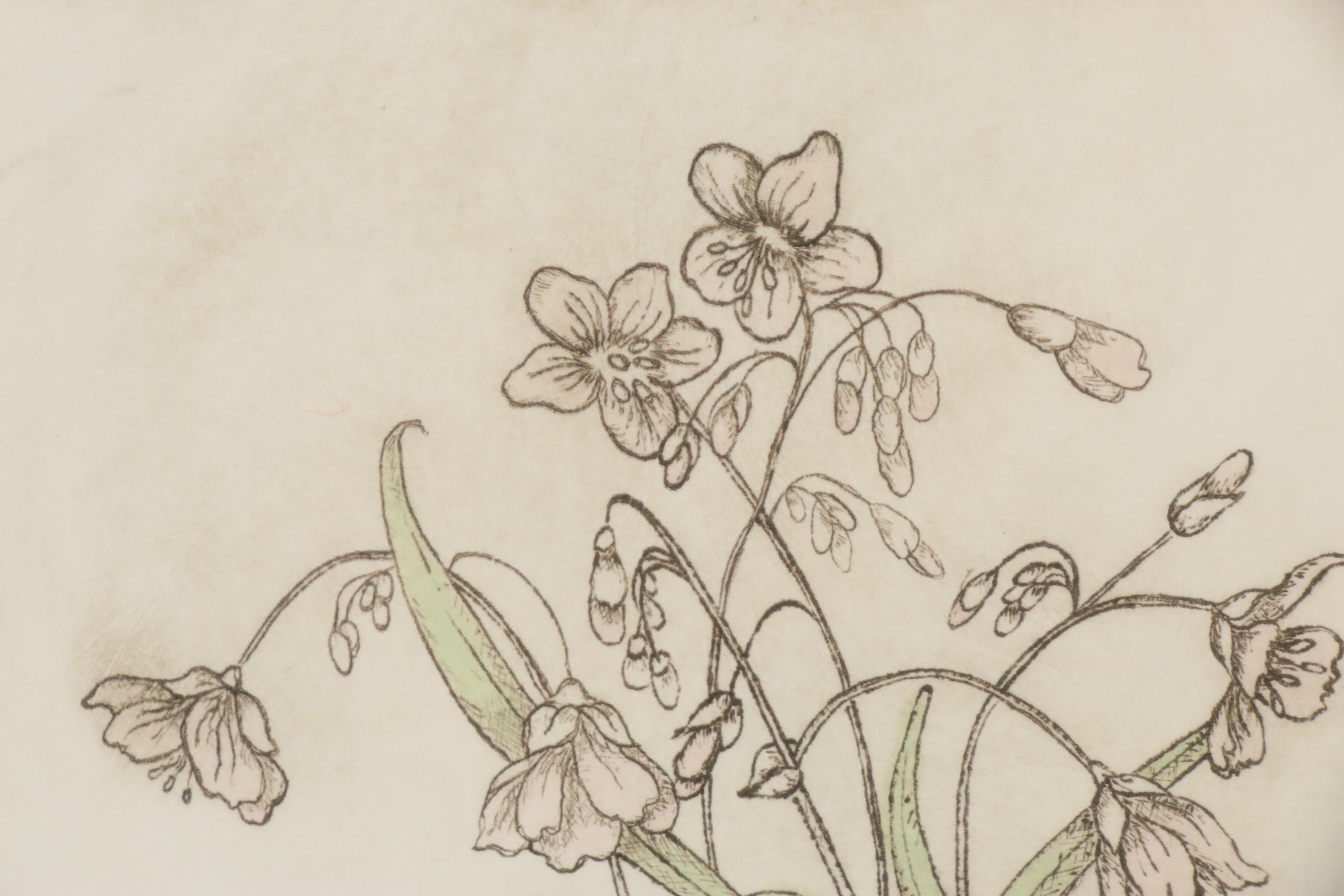 Floral Etchings including Jody Mehaffie "Spring Beauty"