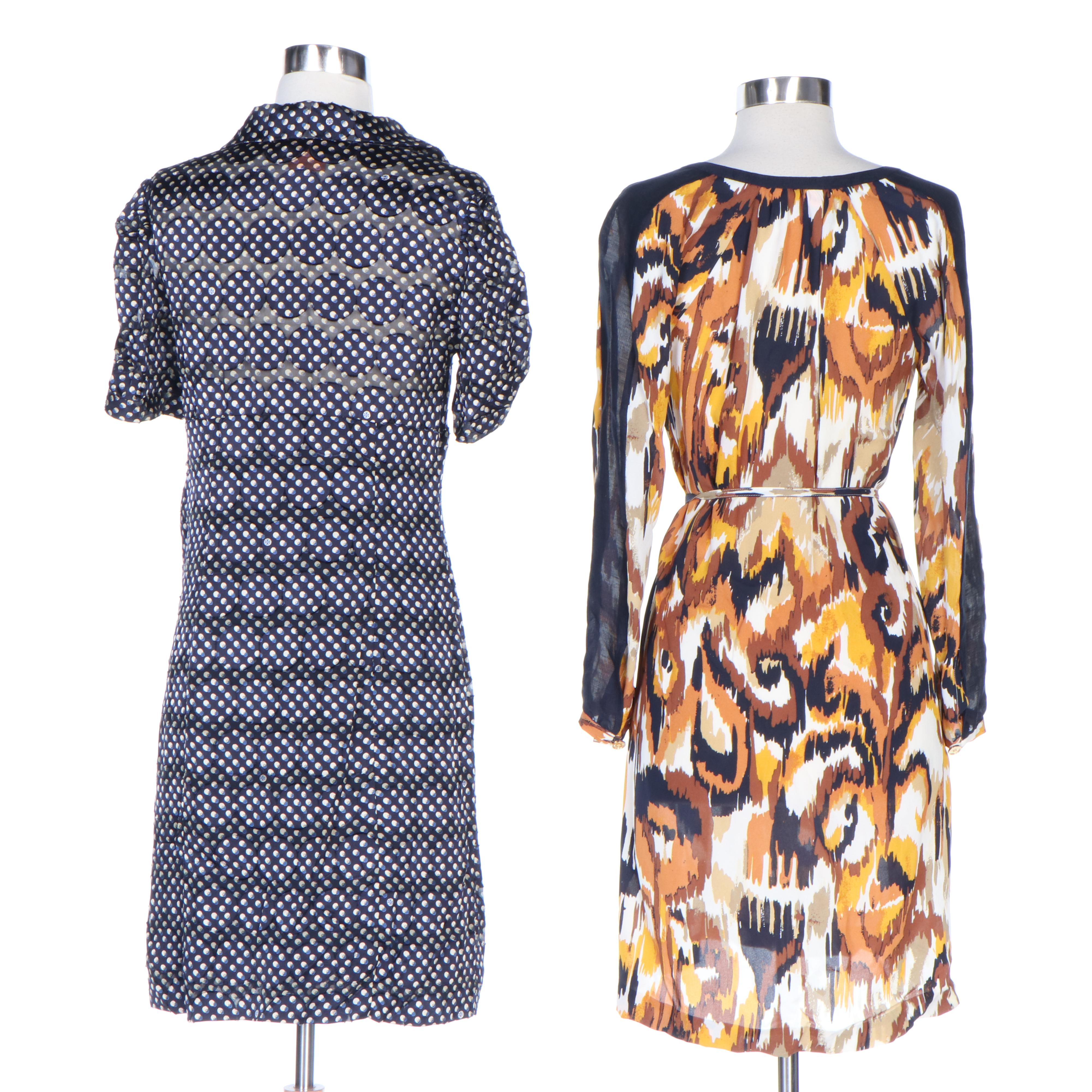 Tory Burch Silk Print Belted Shift and Empire Waist Dresses