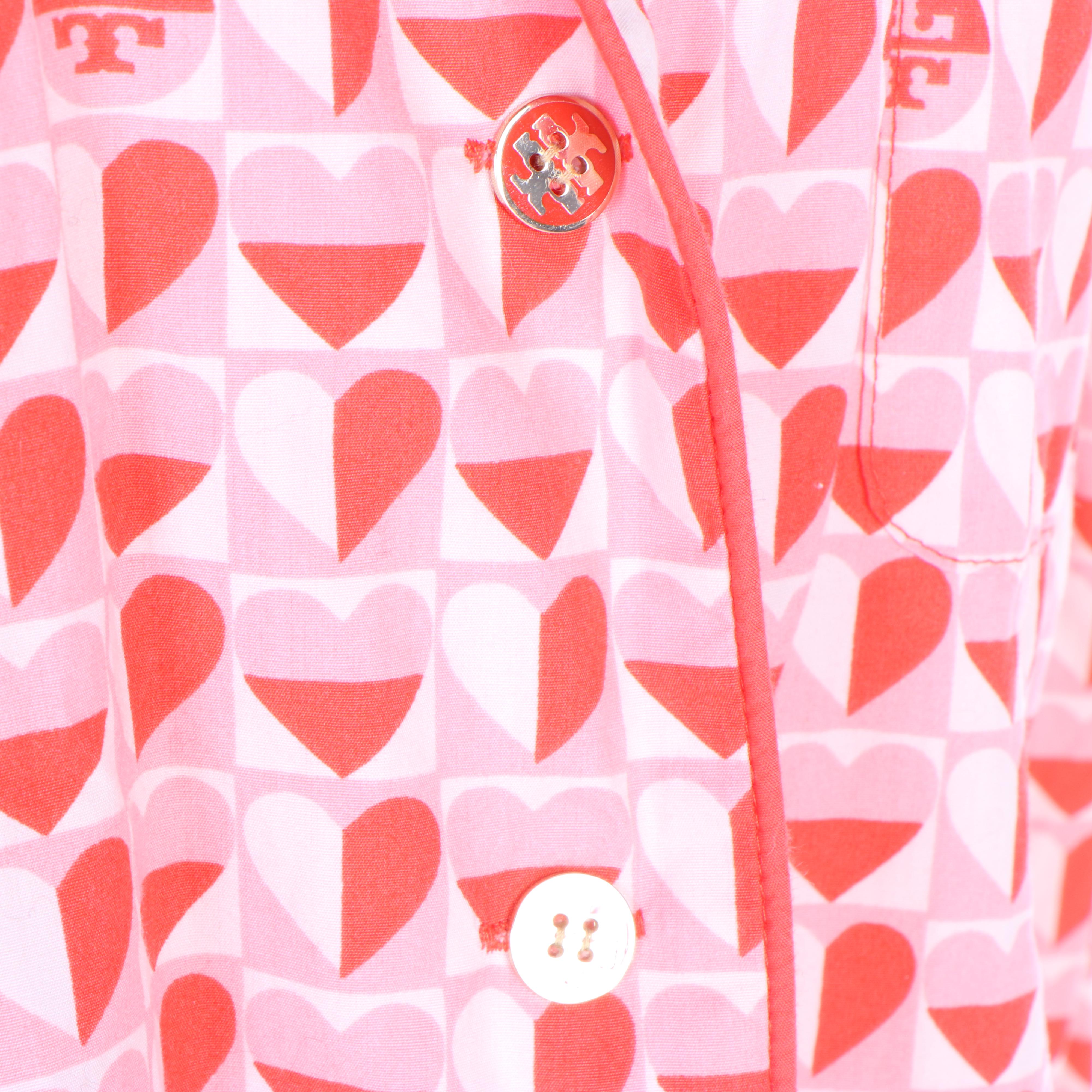 Calypso Embroidered Linen Blouse and Tory Burch Heart Print Pajama Top