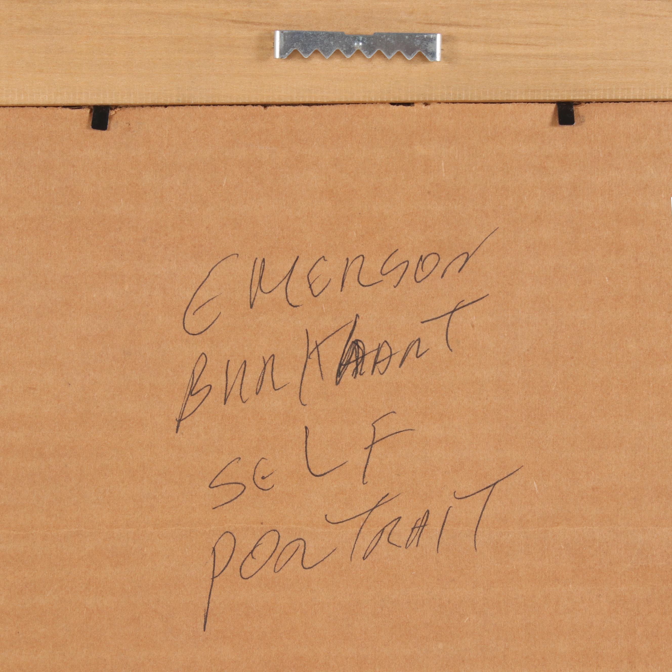 Self-Portrait Ink Drawing Attributed to Emerson Burkhart, Mid-20th Century