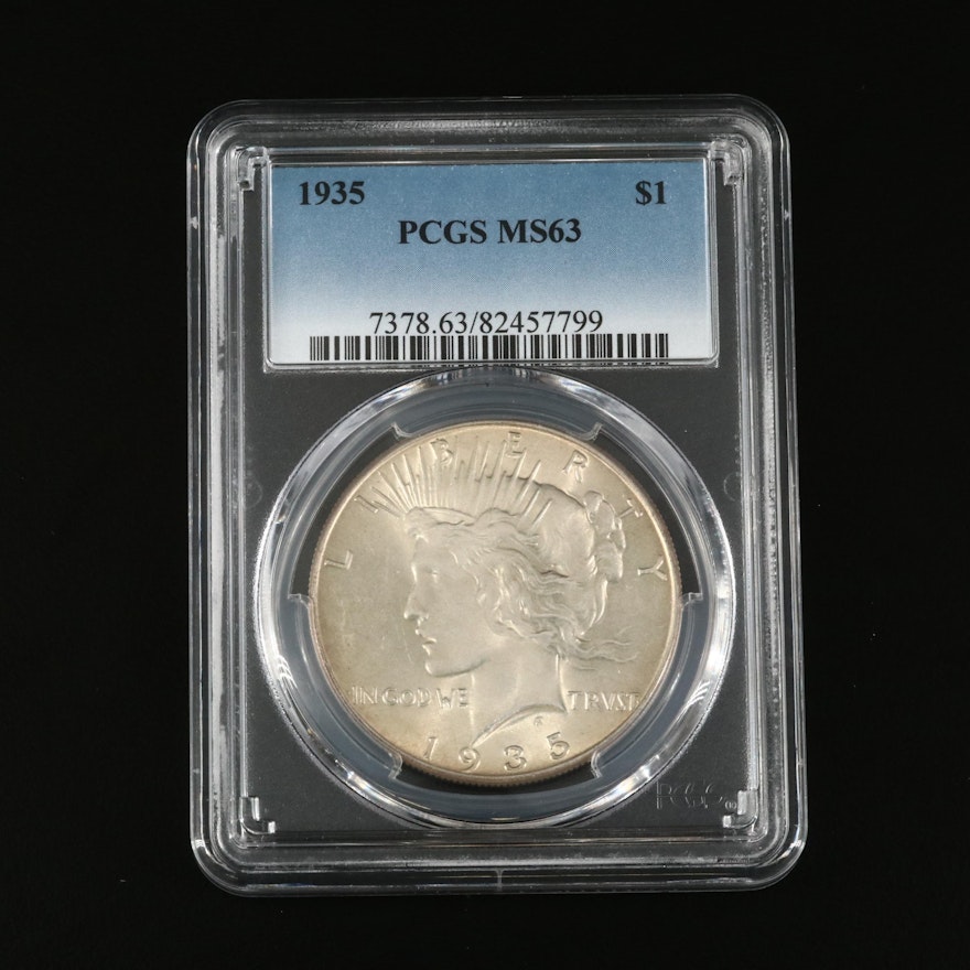 PCGS Graded MS63 1935 Peace Silver Dollar