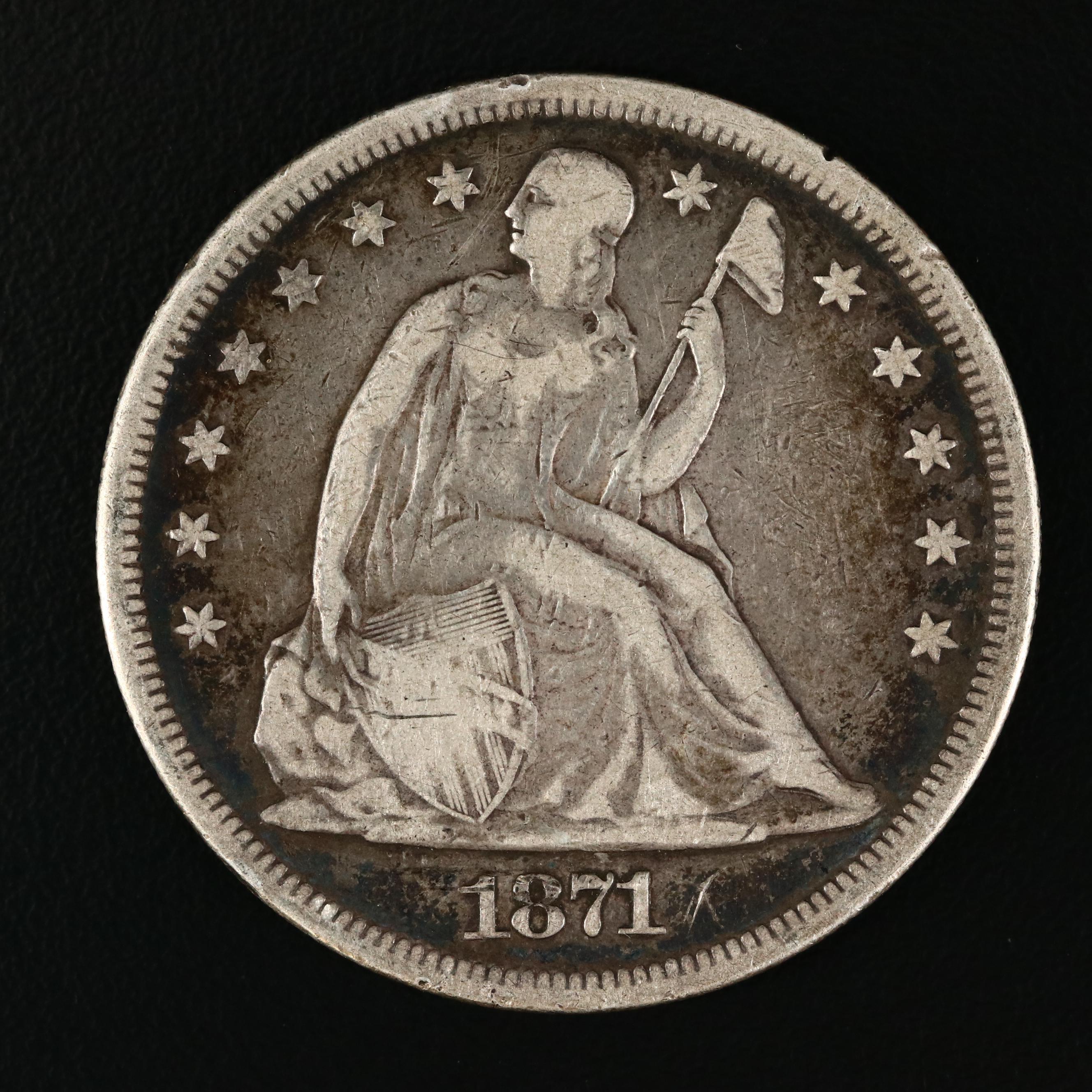 1871 Liberty Seated Silver Dollar