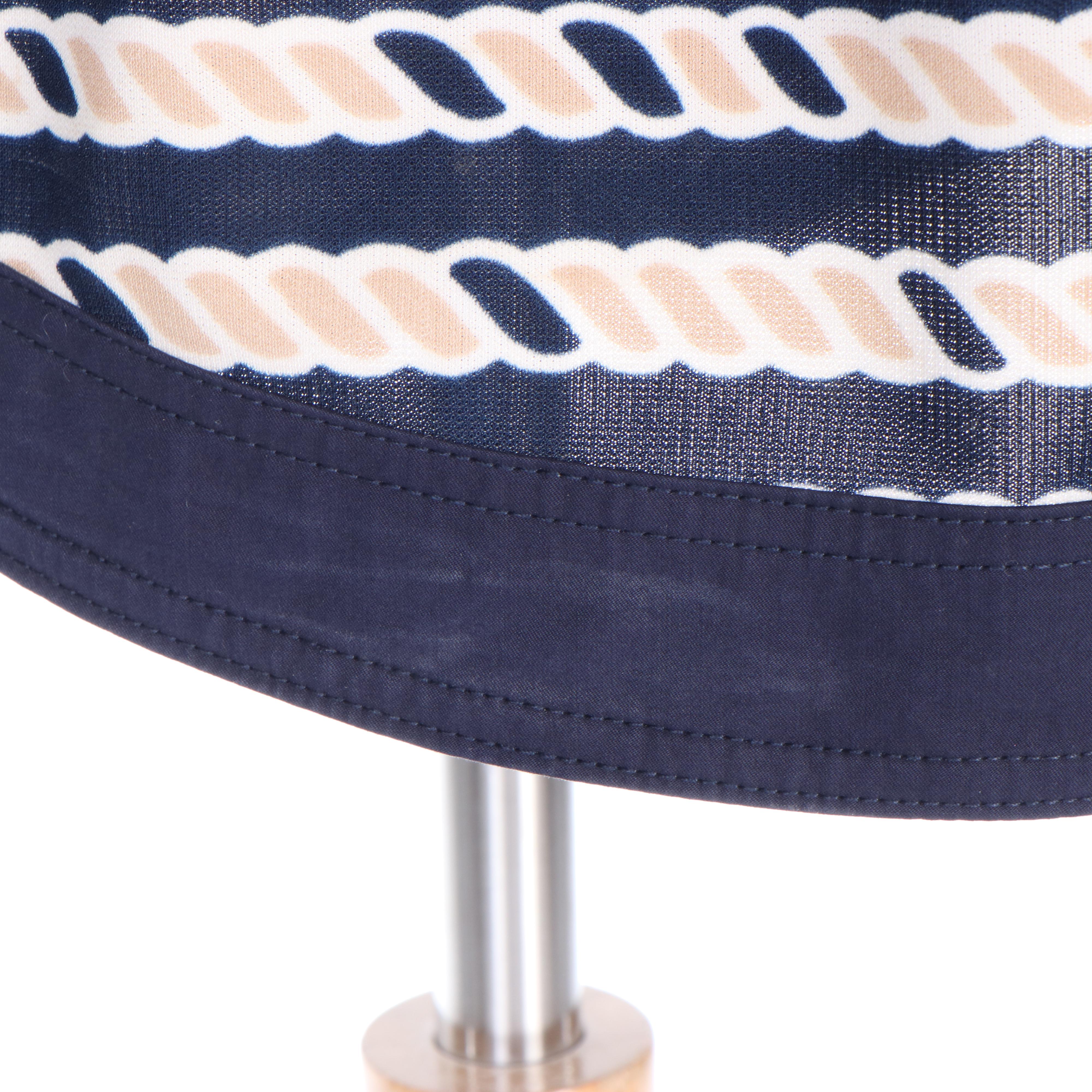 Tory Burch Rope Print Shift Dress with Navy Blue Trim