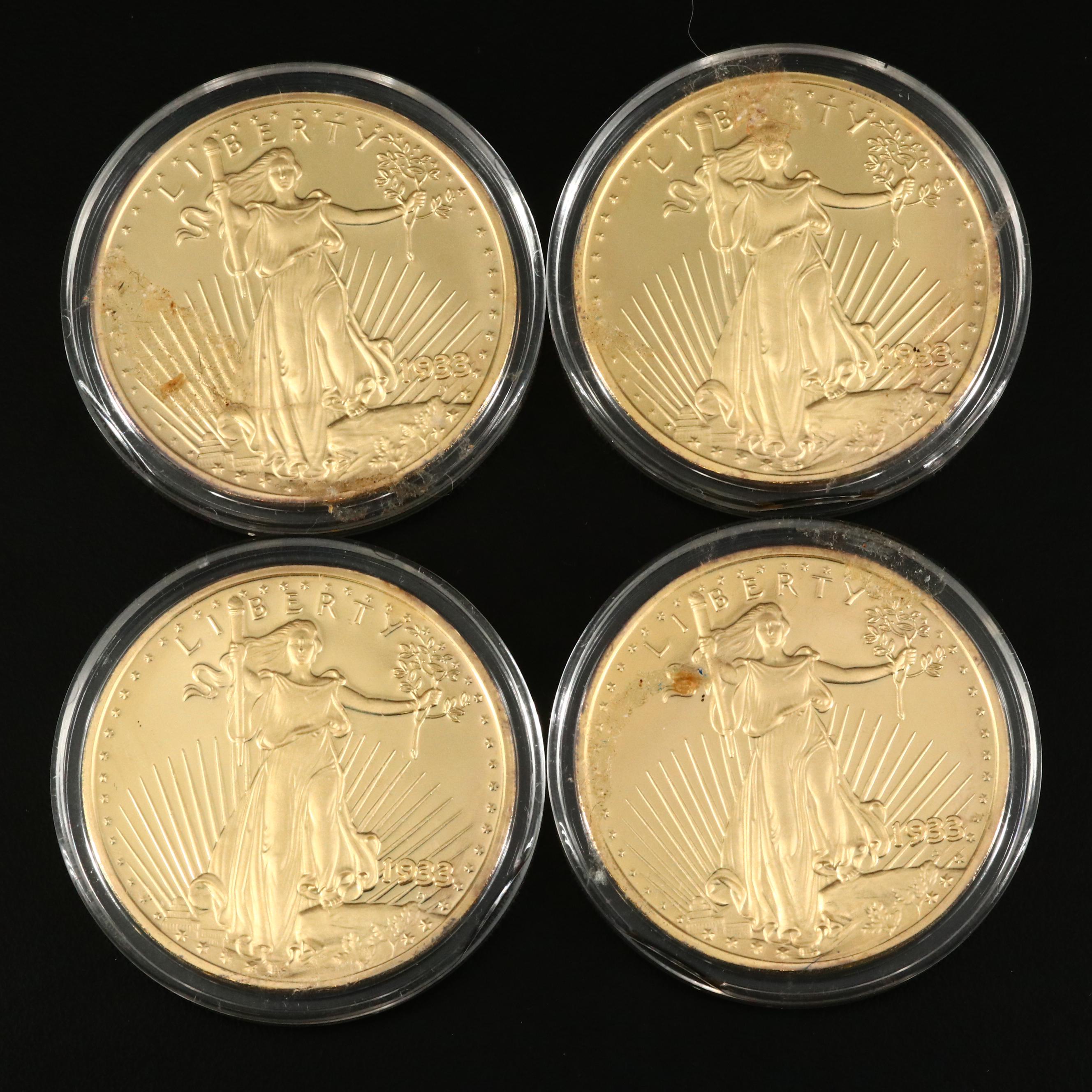 Four 1933 Gold Double Eagle Replicas
