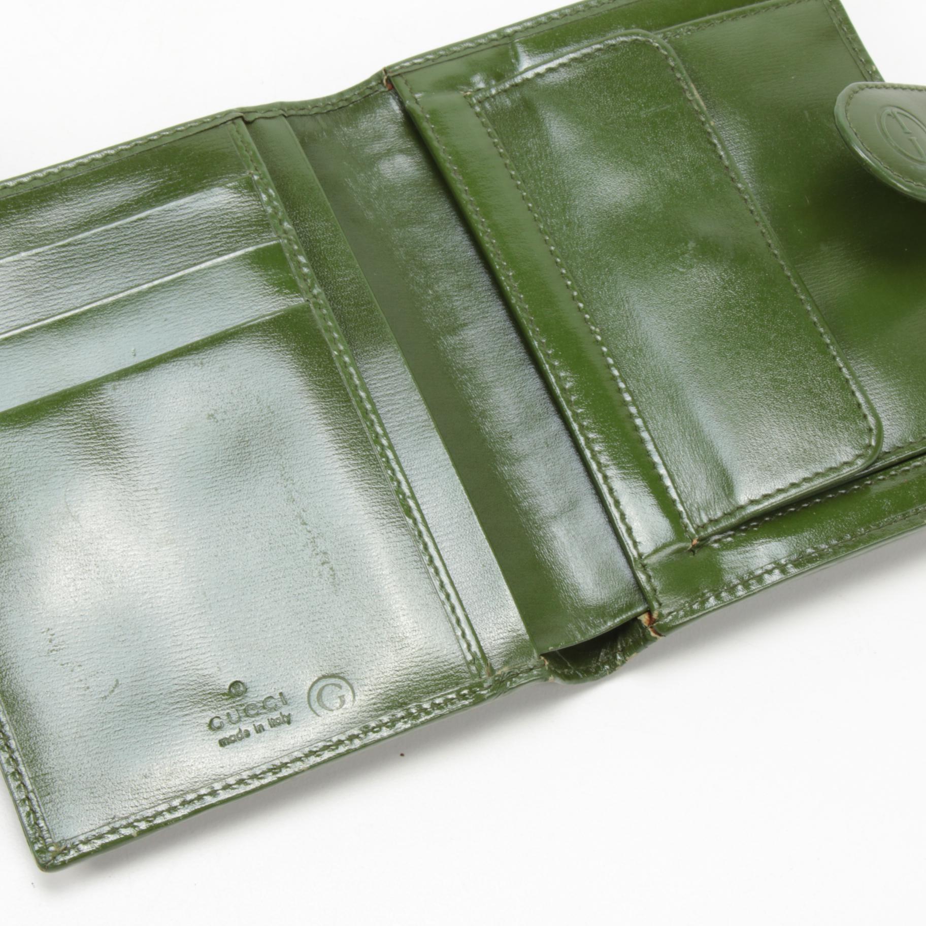 Gucci Green Leather Bifold Wallet