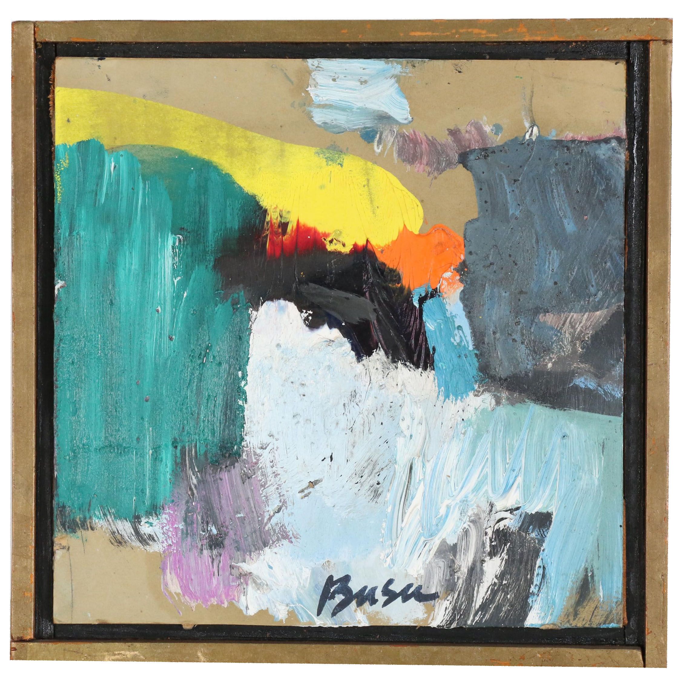 Abstract Oil Painting Attributed to Peter Busa "Breaker", 1961