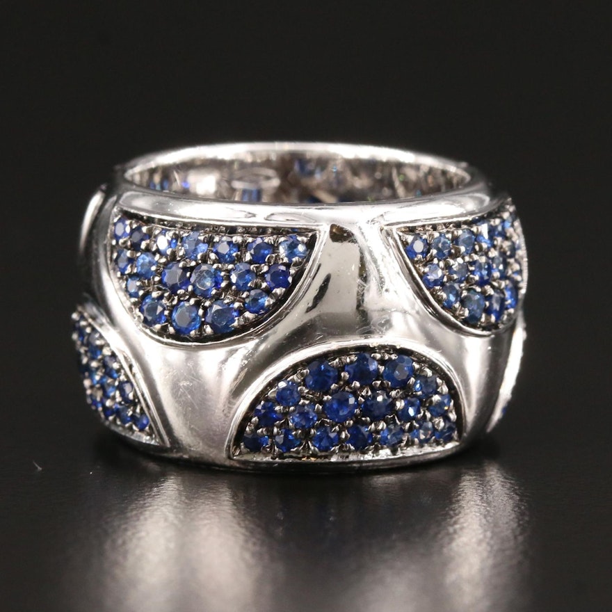 18K White Gold Blue Sapphire Ring