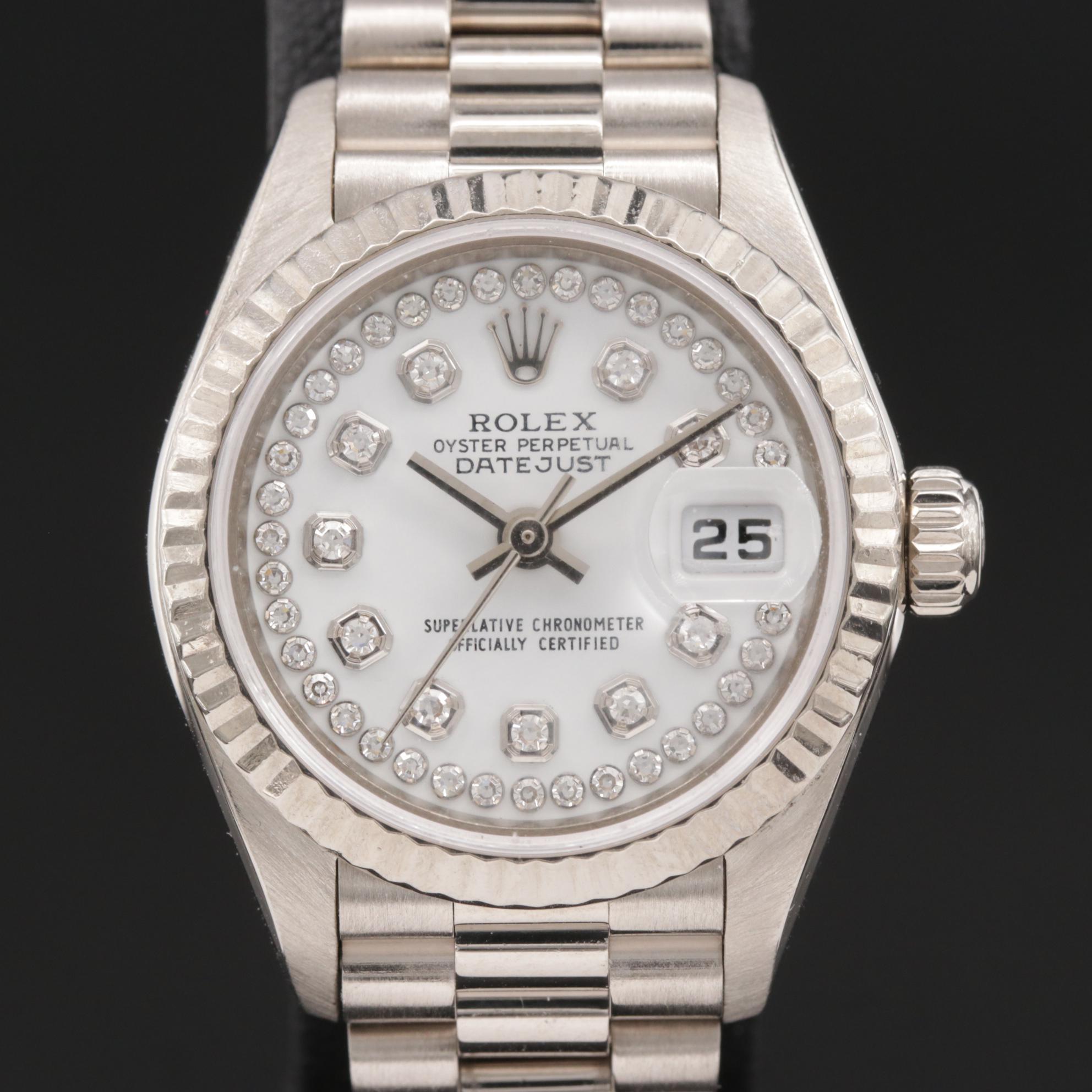 2000 Rolex Model 79179 18K Gold and Diamond Dial Automatic Watch