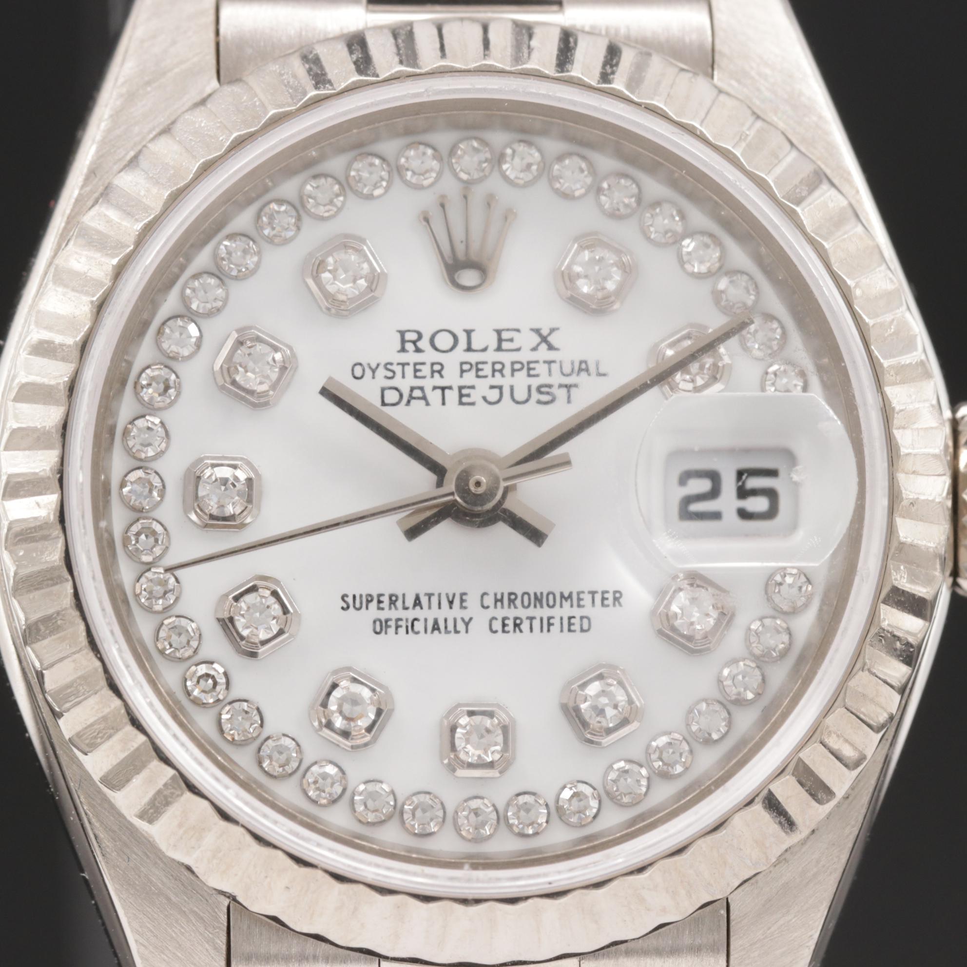2000 Rolex Model 79179 18K Gold and Diamond Dial Automatic Watch