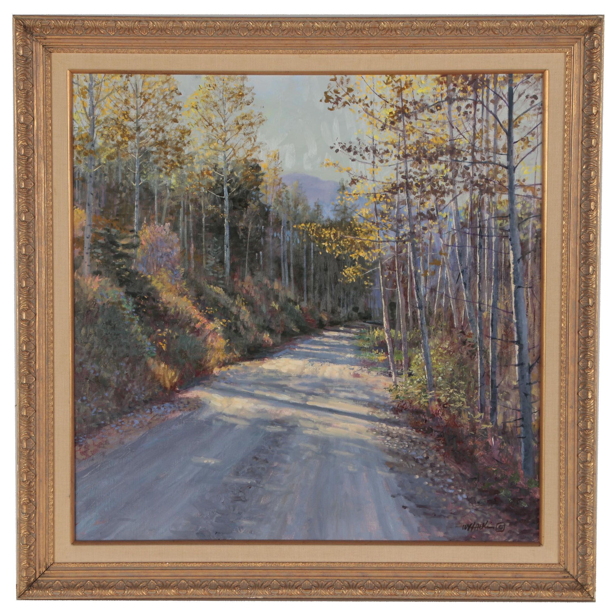 William H. Atkins Impressionist Landscape Oil Painting, 20th Century