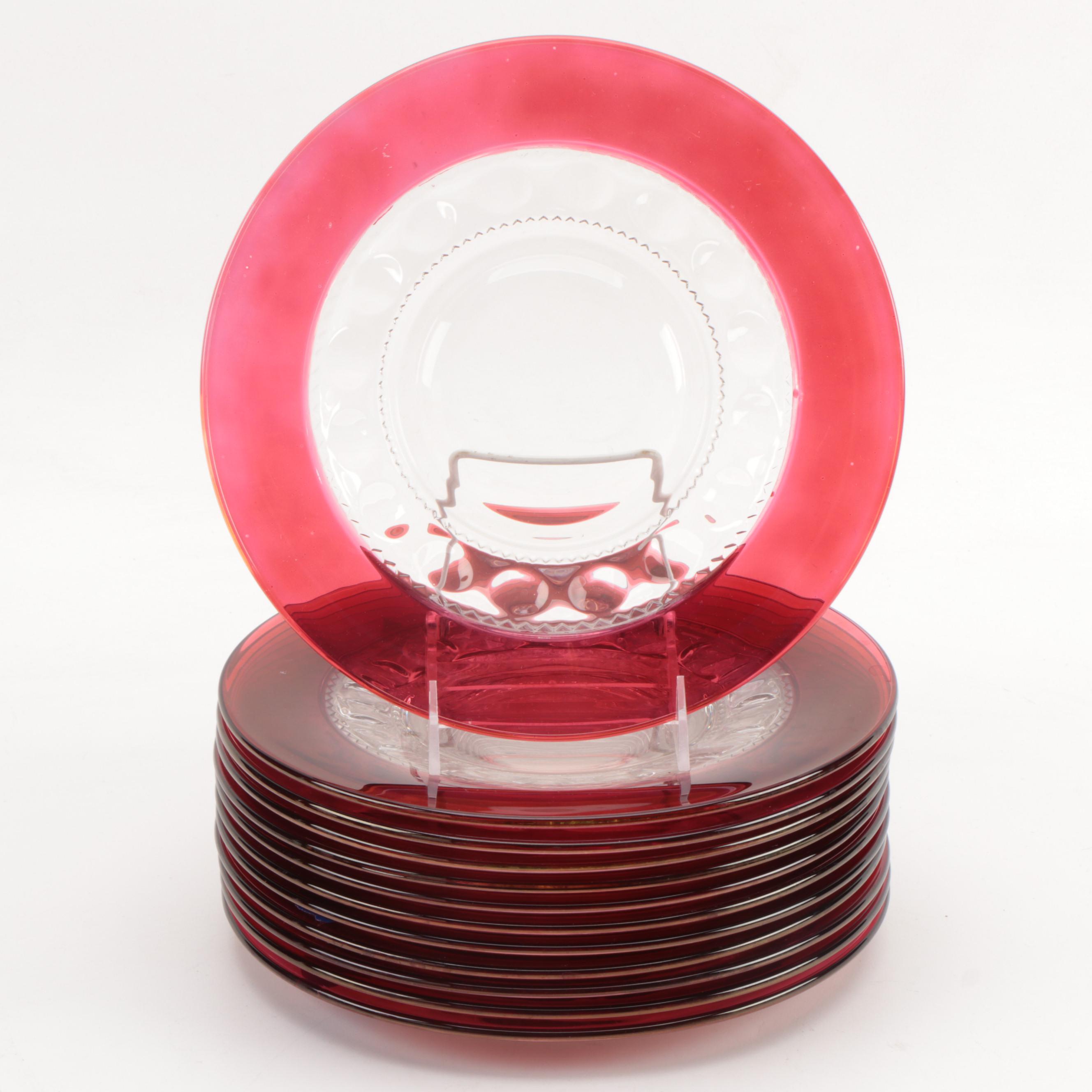 Tiffin-Franciscan "King's Crown" Ruby Flashed Dinnerware and Stemware