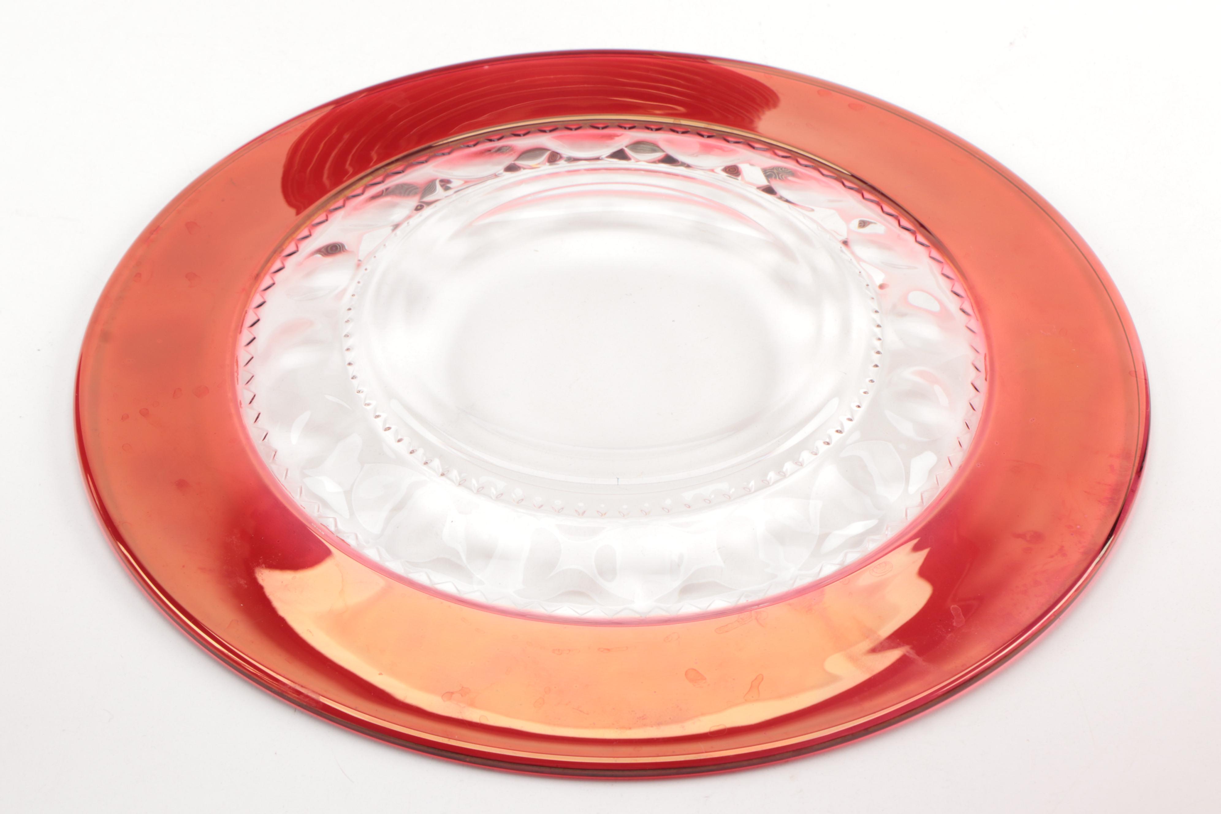 Tiffin-Franciscan "King's Crown" Ruby Flashed Dinnerware and Stemware