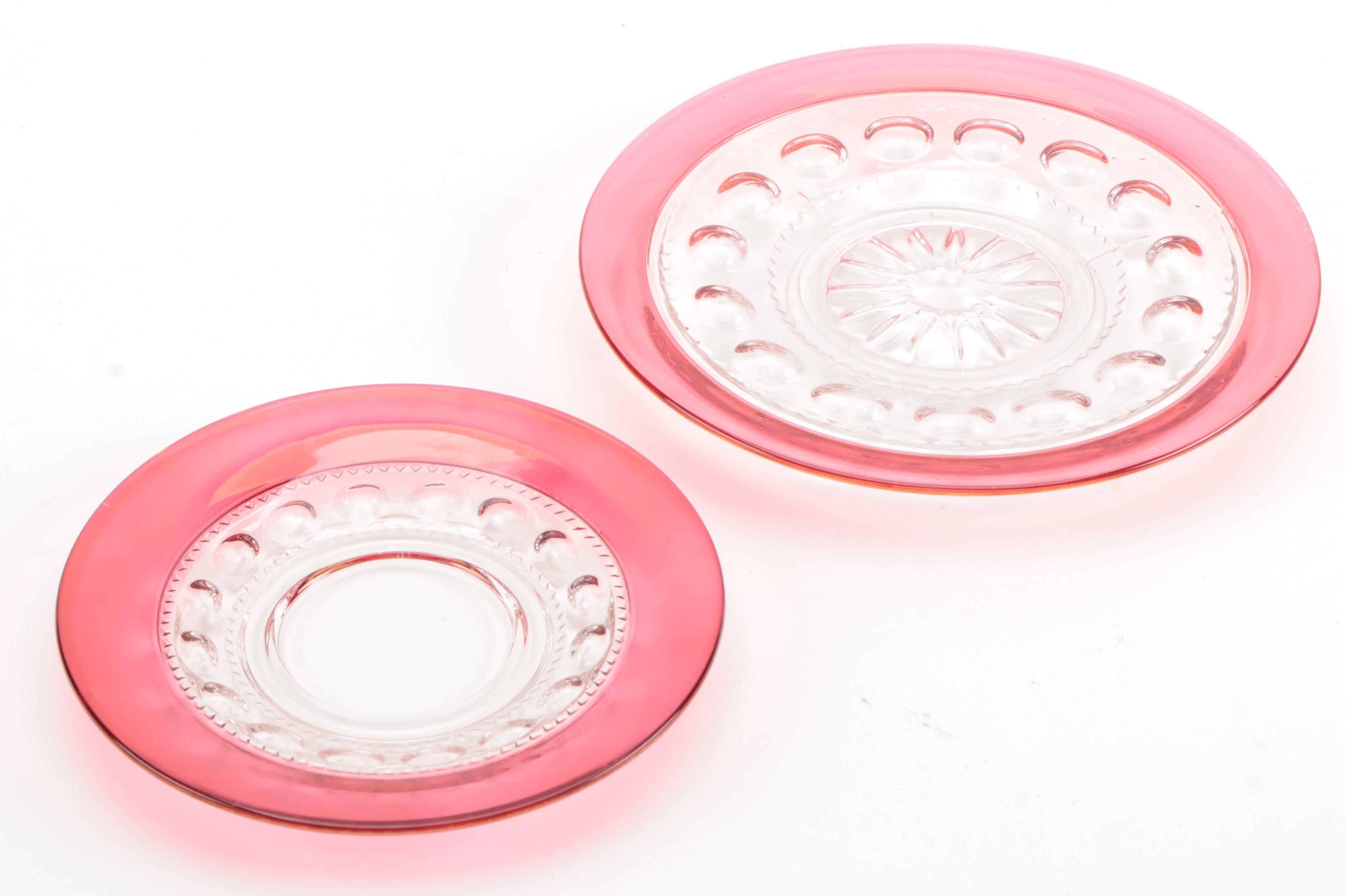 Tiffin-Franciscan "King's Crown" Ruby Flashed Dinnerware and Stemware