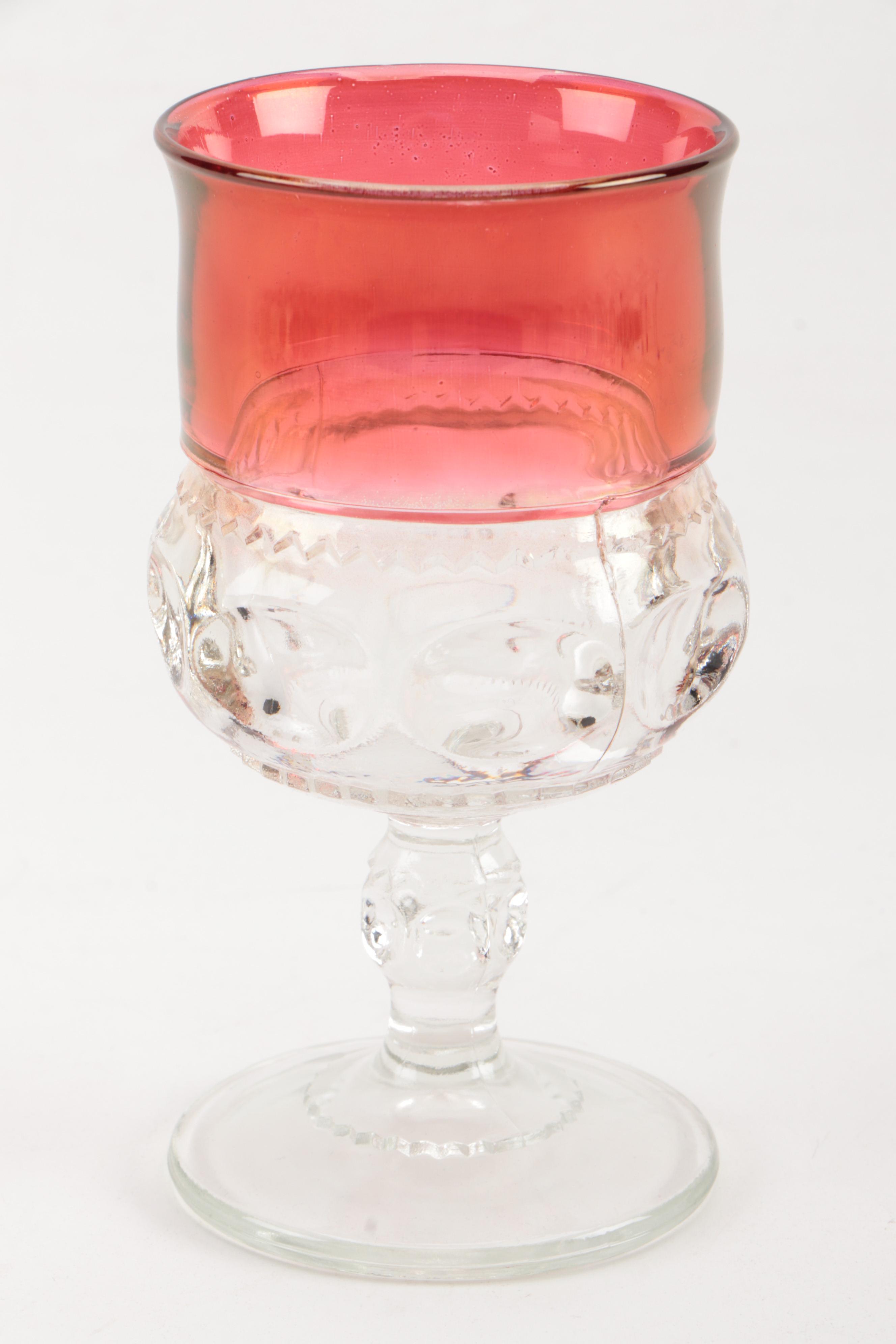 Tiffin-Franciscan "King's Crown" Ruby Flashed Dinnerware and Stemware