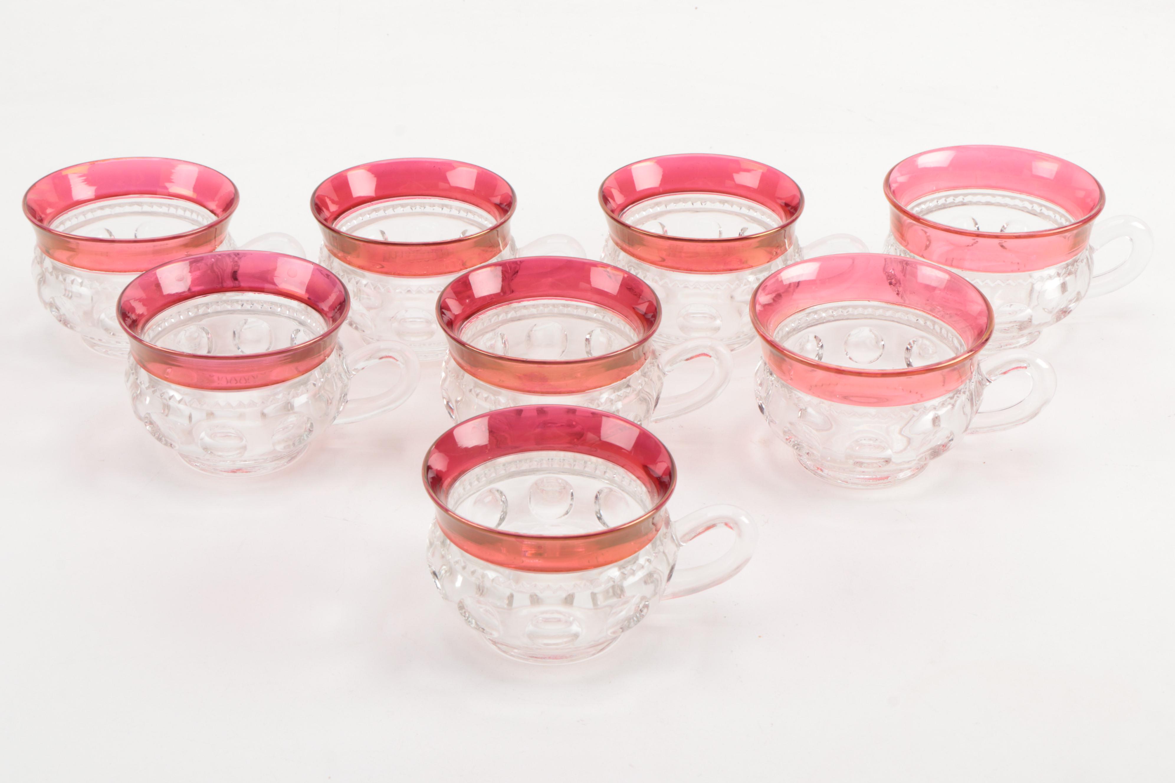 Tiffin-Franciscan "King's Crown" Ruby Flashed Dinnerware and Stemware