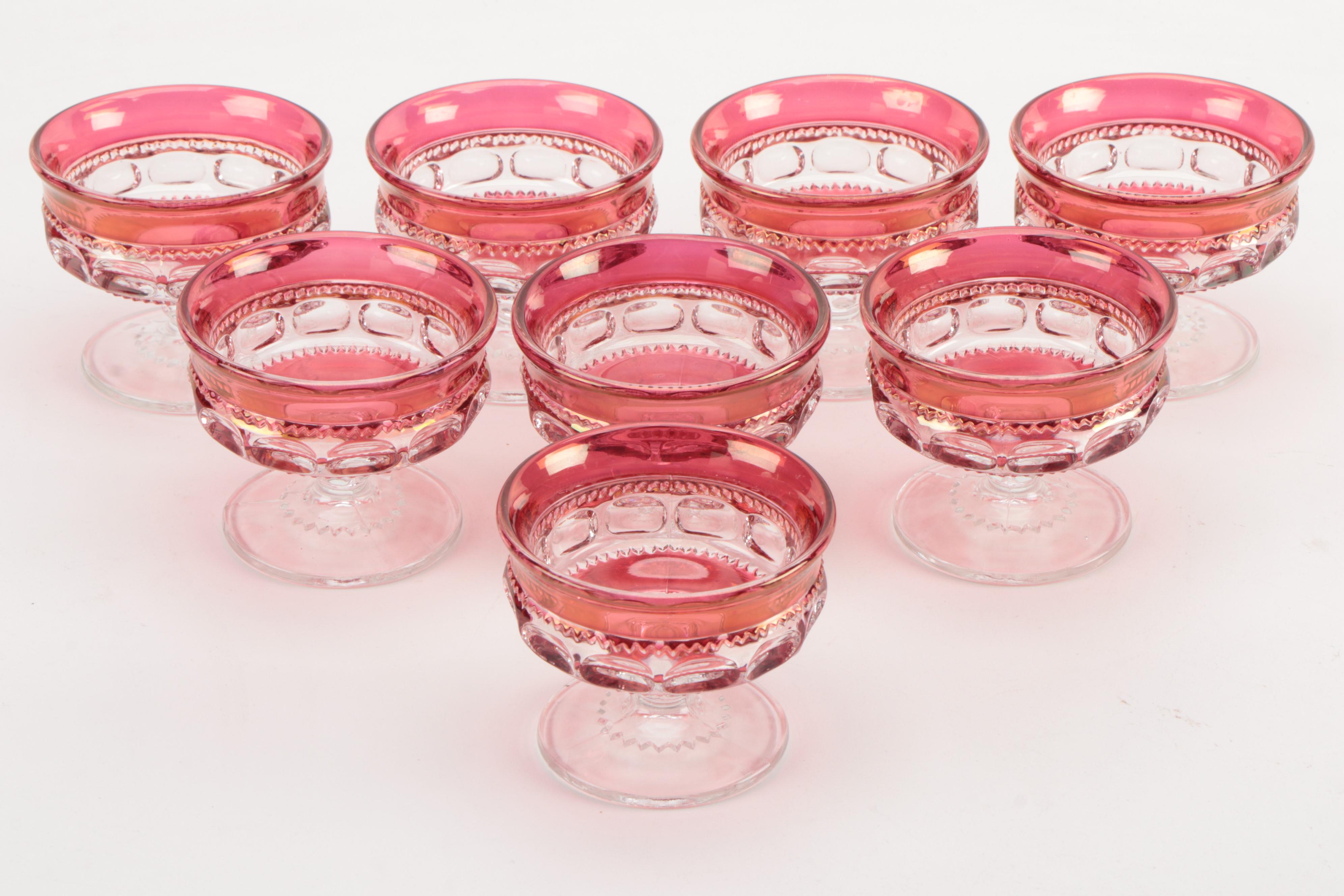 Tiffin-Franciscan "King's Crown" Ruby Flashed Dinnerware and Stemware