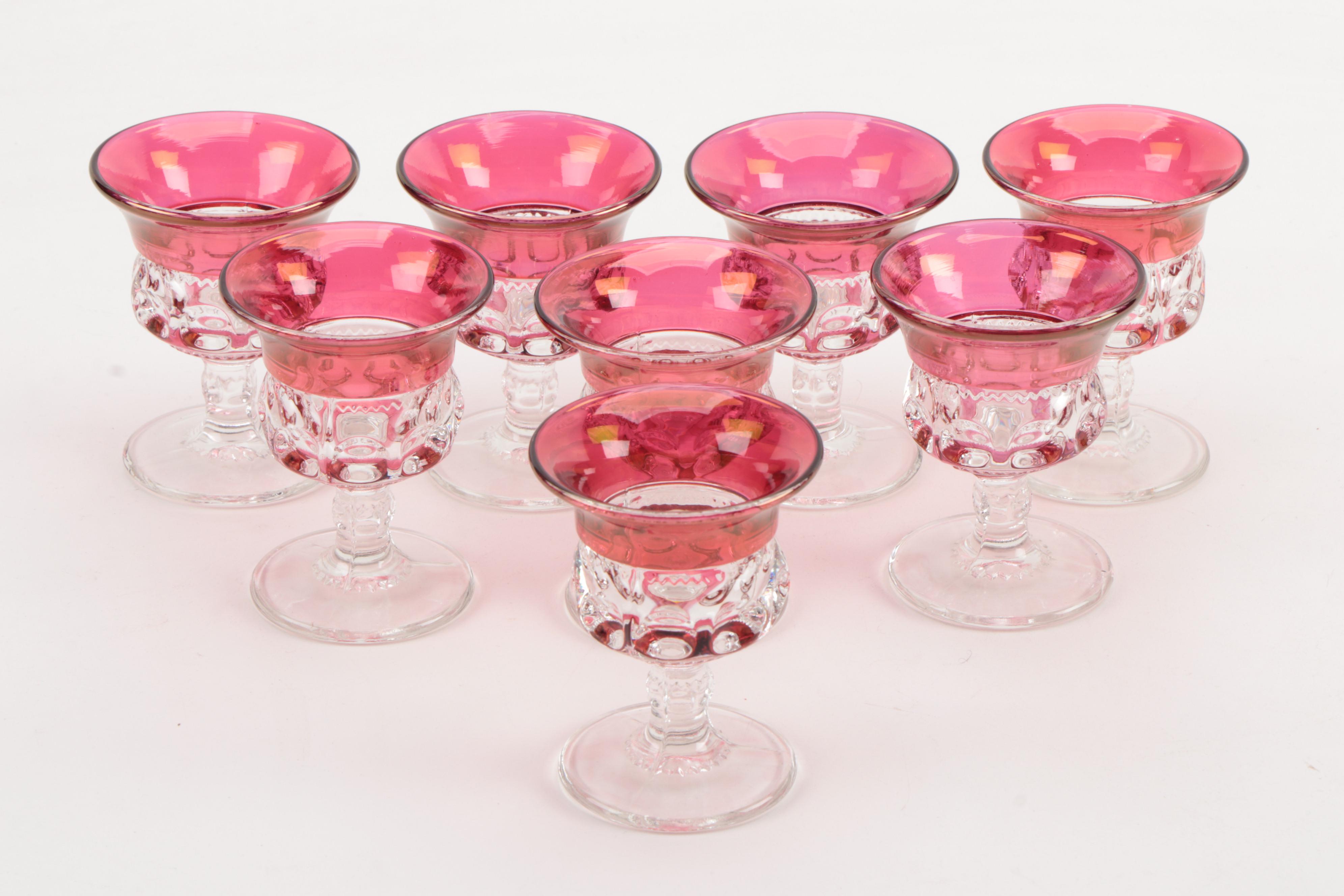 Tiffin-Franciscan "King's Crown" Ruby Flashed Dinnerware and Stemware