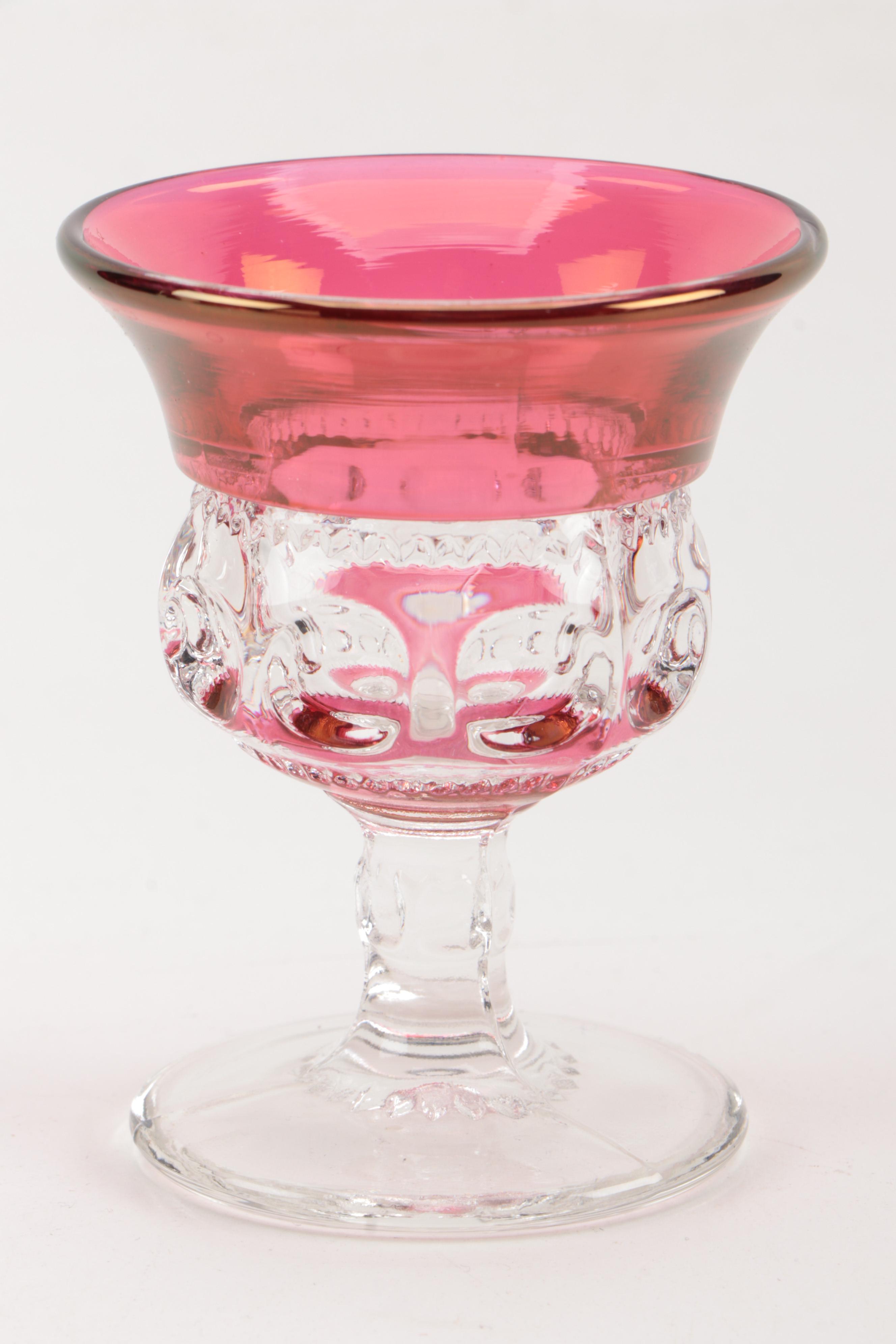 Tiffin-Franciscan "King's Crown" Ruby Flashed Dinnerware and Stemware