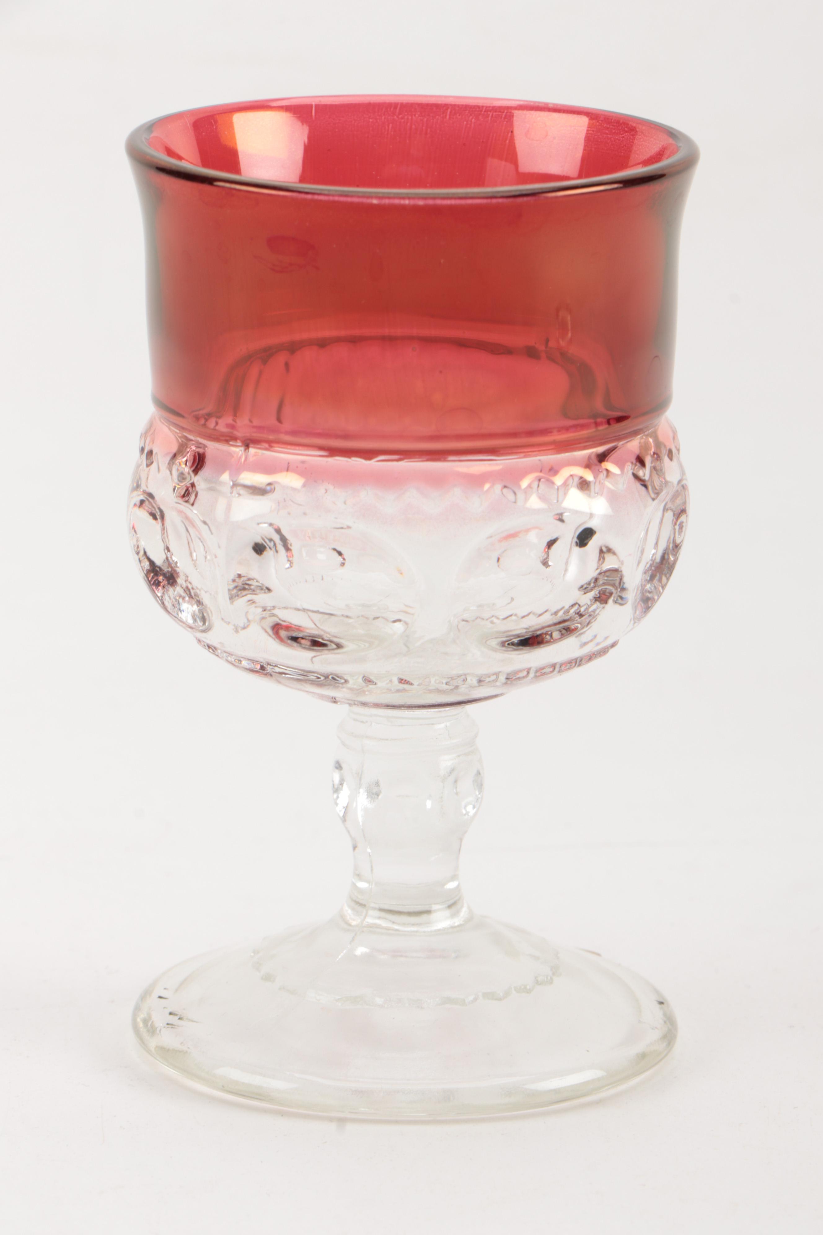 Tiffin-Franciscan "King's Crown" Ruby Flashed Dinnerware and Stemware