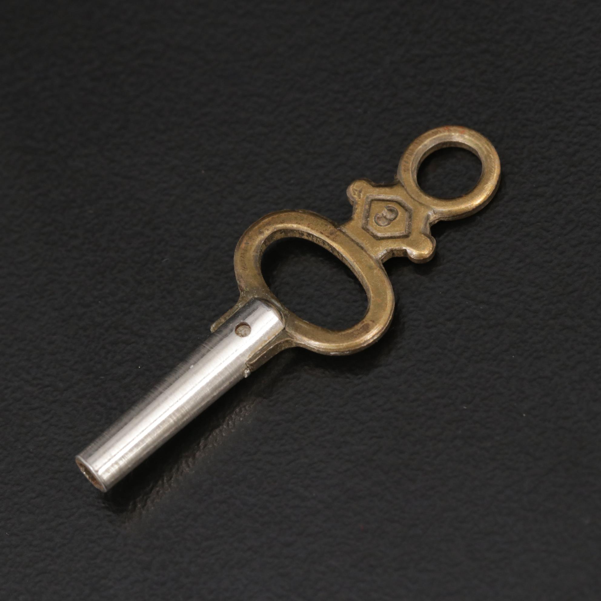 Waltham 900 Silver Key Set Hunting Case Pocket Watch, Antique