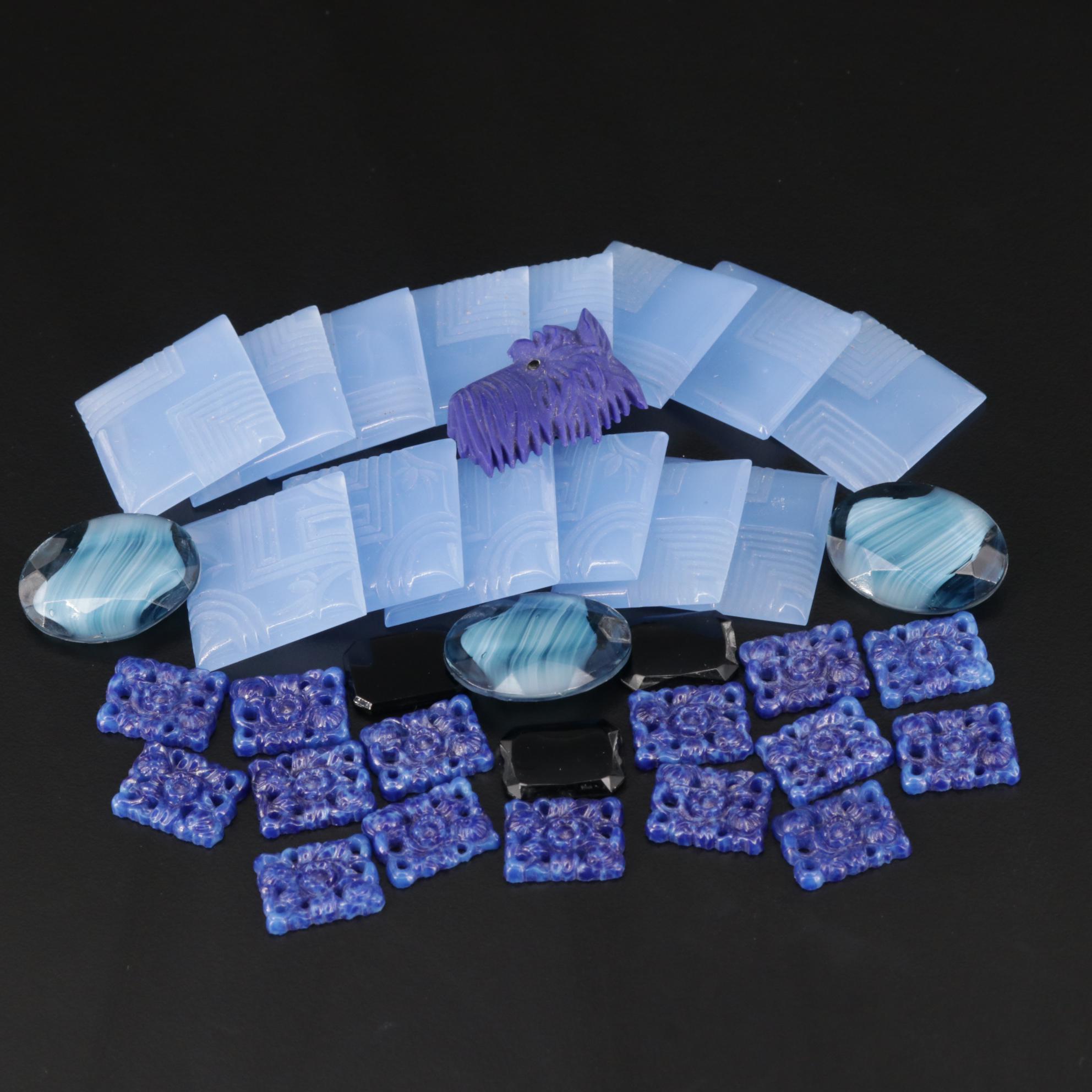 Loose Glass Assortment Featuring Scottie Dog