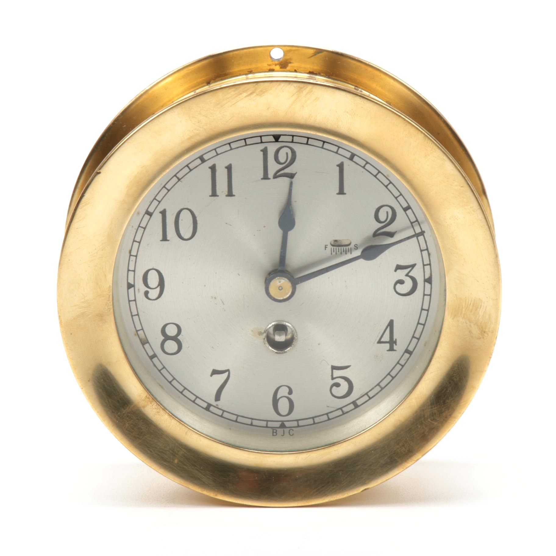 BJC Brass Ship's Clock, 20th Century