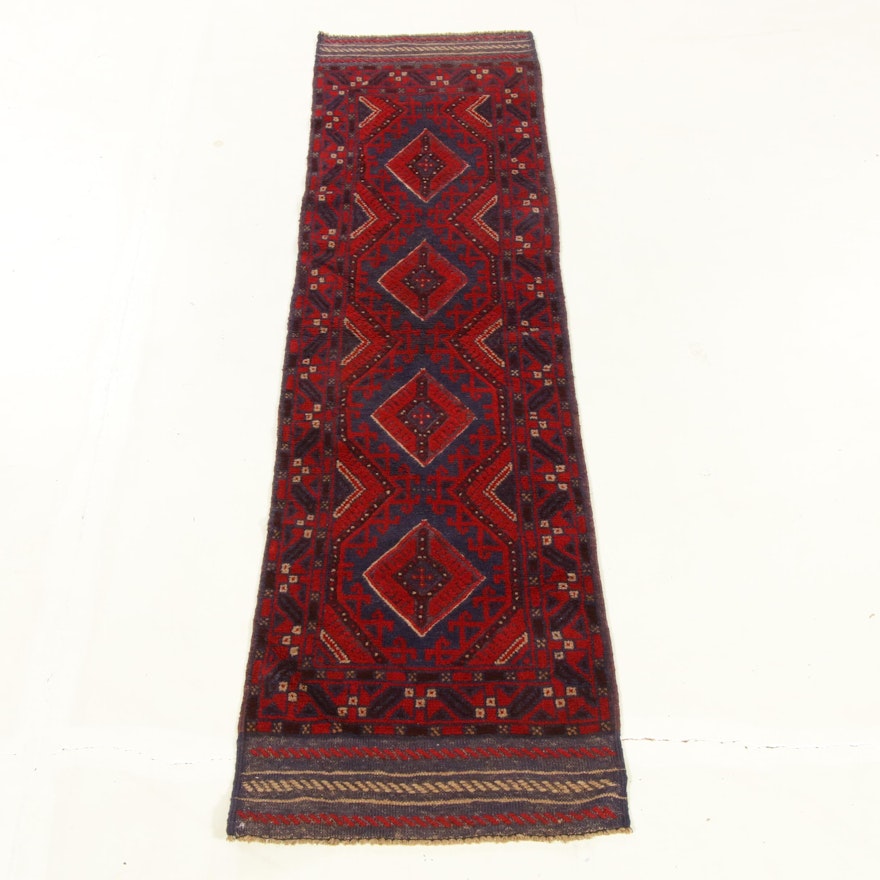 2'1 x 8'3 Hand-Knotted Afghani Turkoman Carpet Runner, 2000s