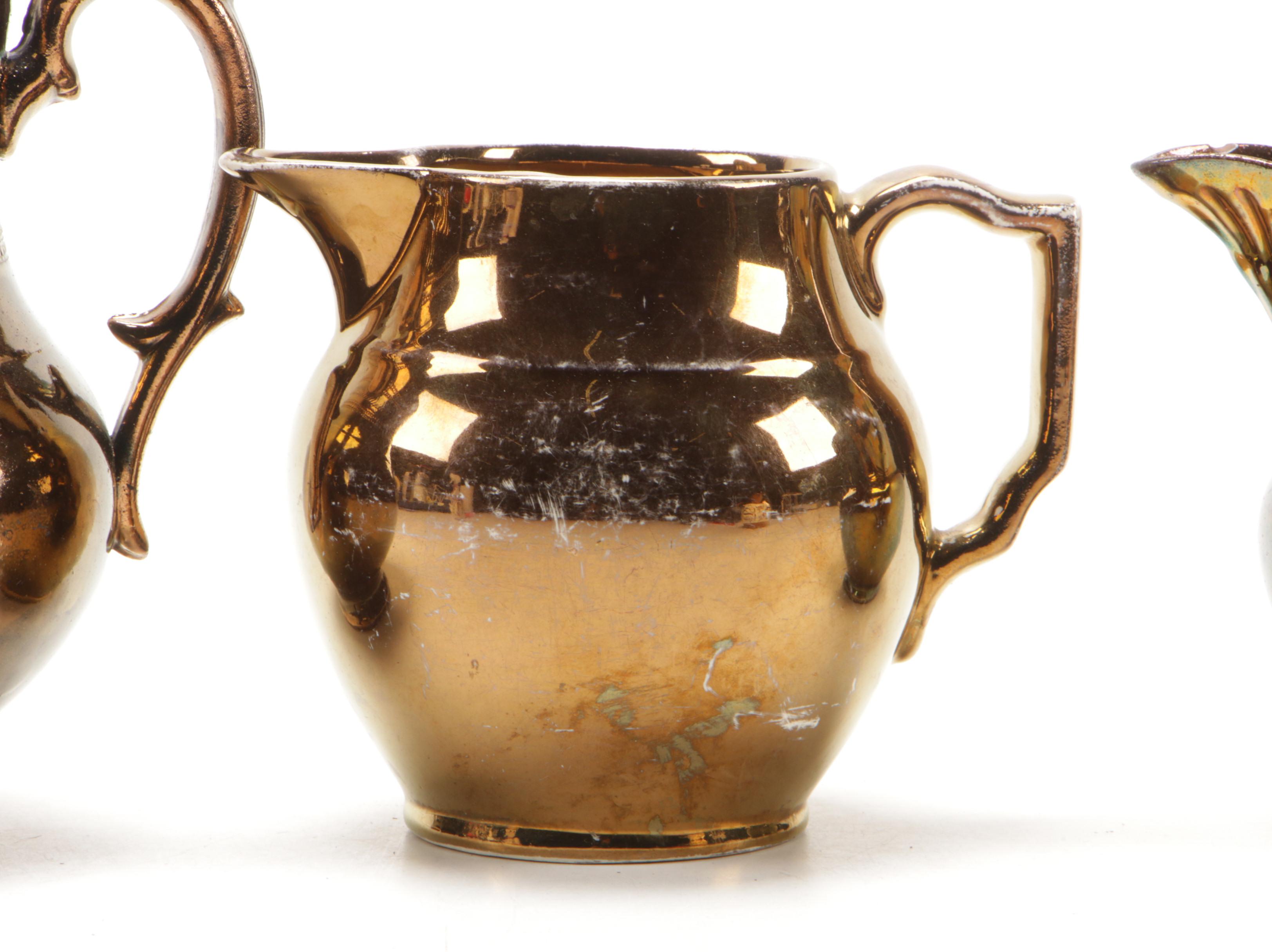 Wade Heath, Gray's Pottery and Other Copper Lusterware Pitchers