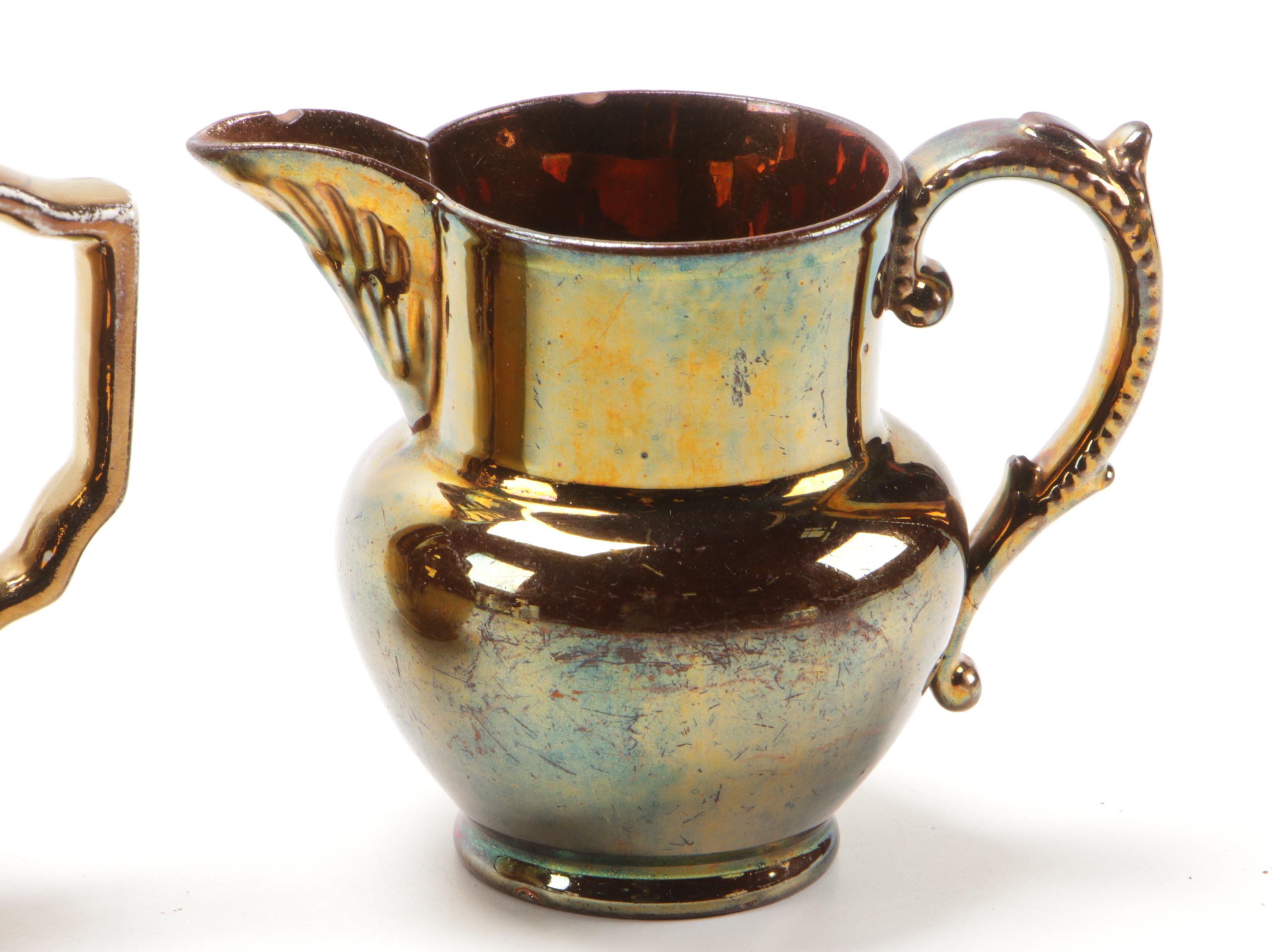 Wade Heath, Gray's Pottery and Other Copper Lusterware Pitchers