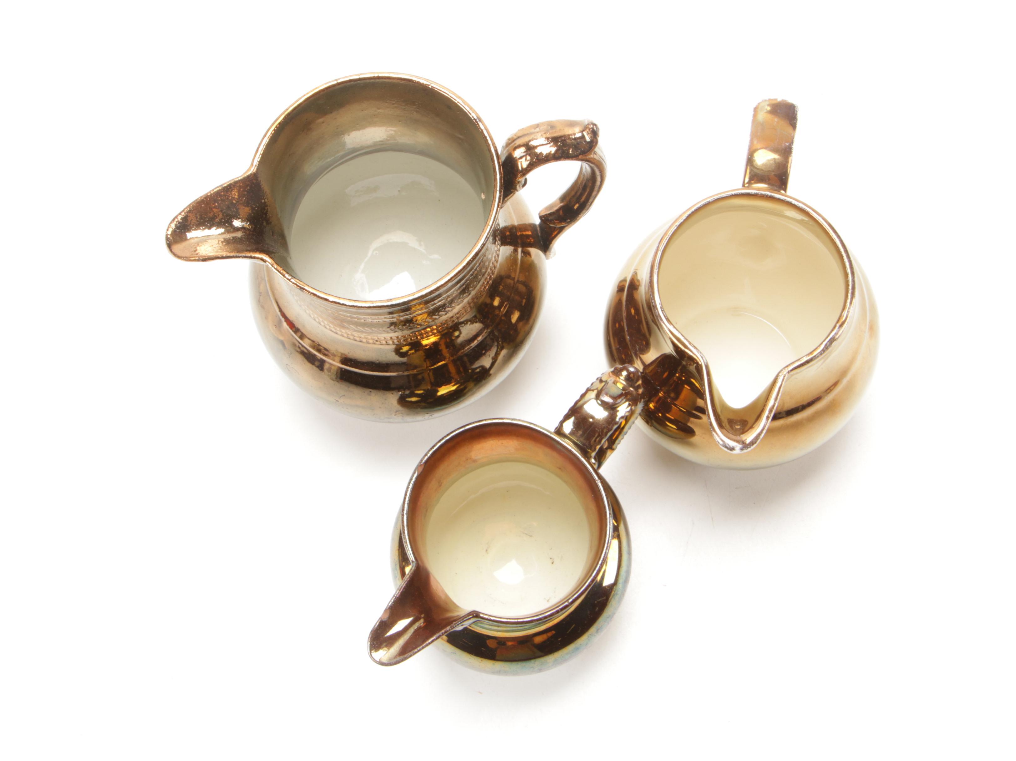 Wade Heath, Gray's Pottery and Other Copper Lusterware Pitchers