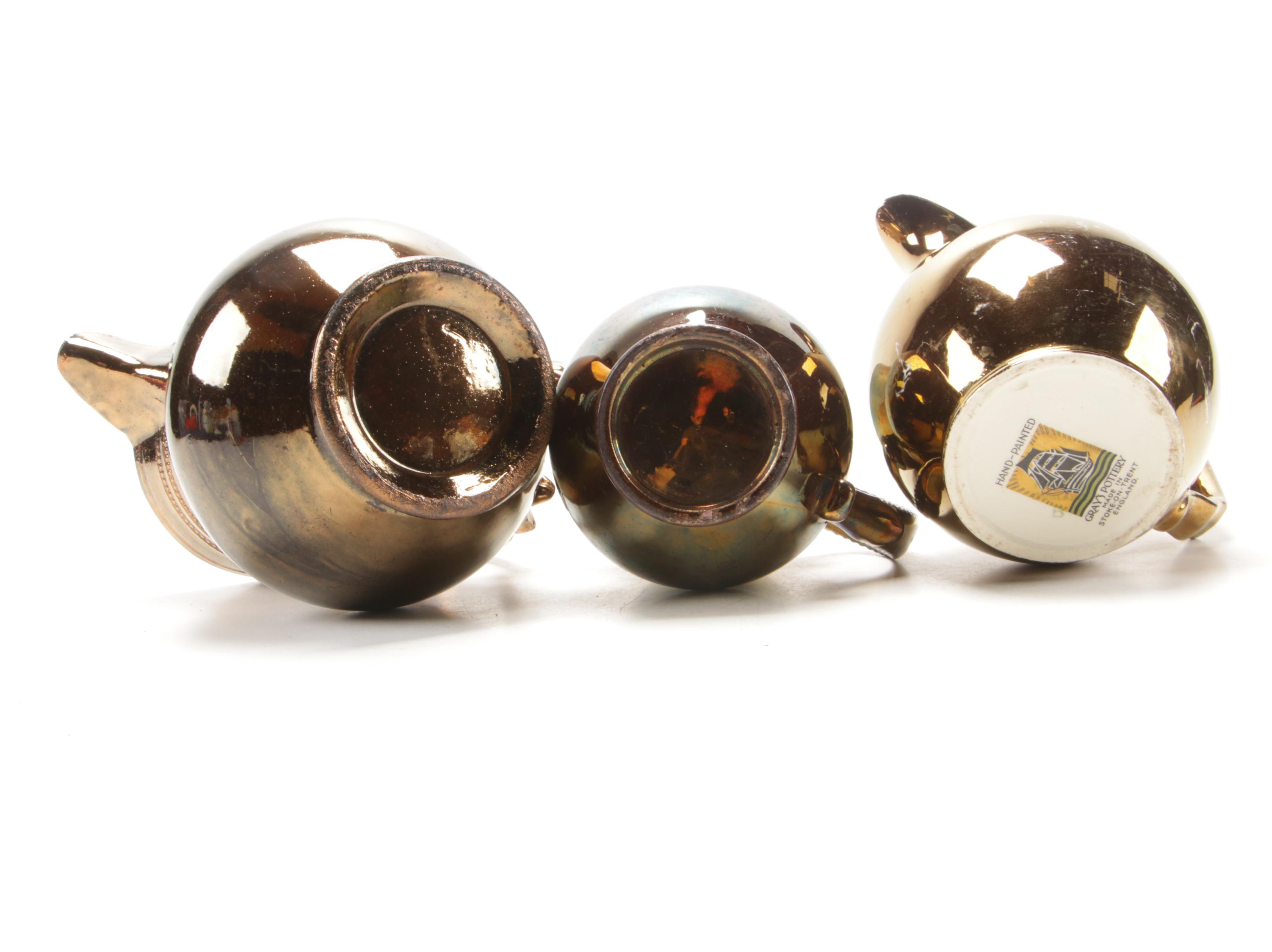 Wade Heath, Gray's Pottery and Other Copper Lusterware Pitchers