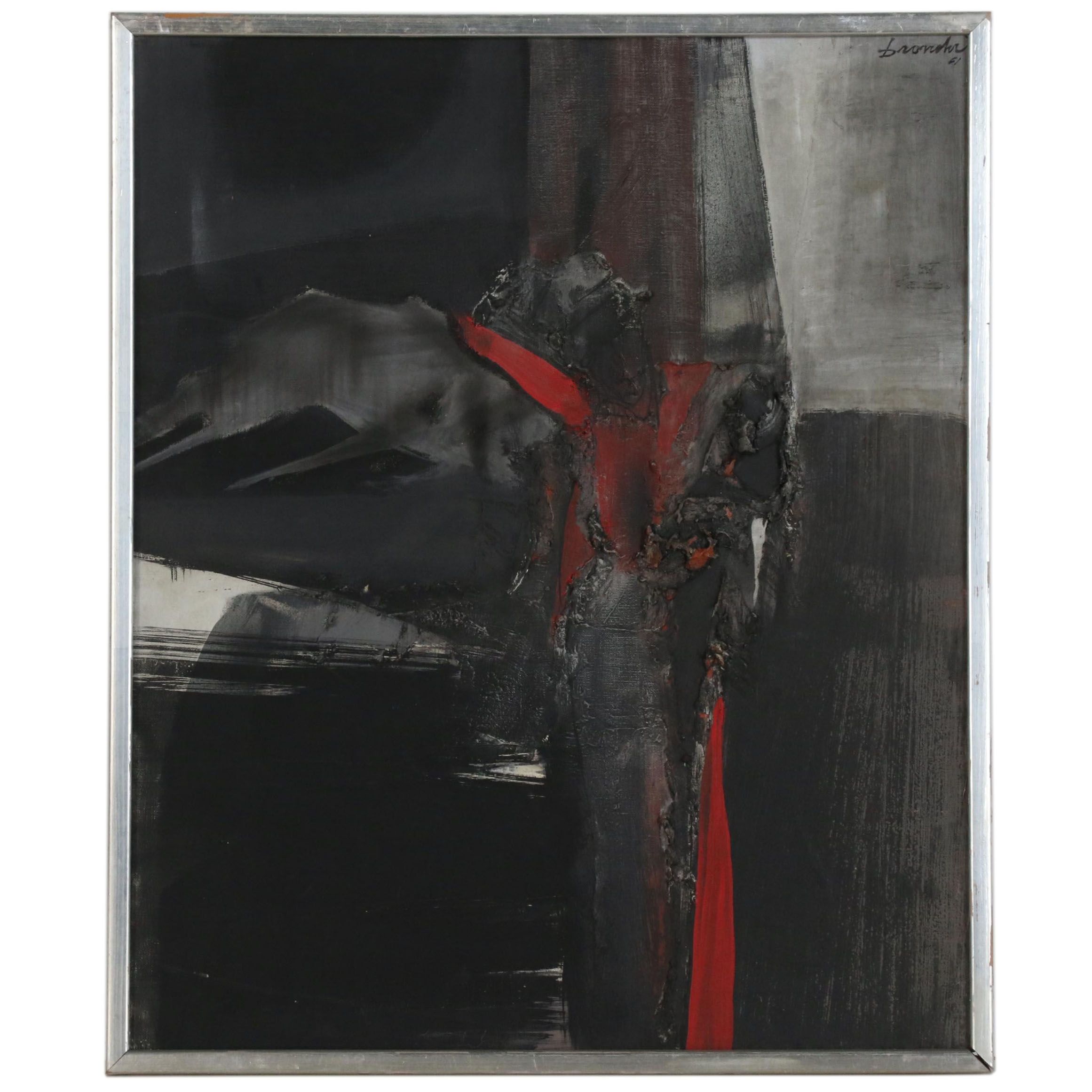 Fausto Bronchi Abstract Oil Painting "Il Torero", 1961