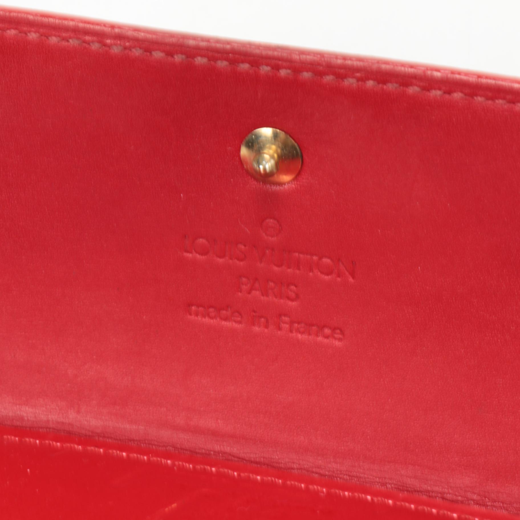 Louis Vuitton Elise Wallet in Red Monogram Vernis Leather