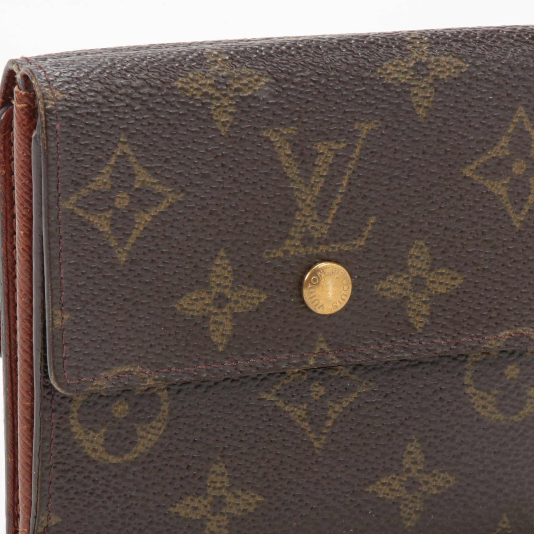 Louis Vuitton Elise Double Flap Wallet in Monogram Canvas and Leather