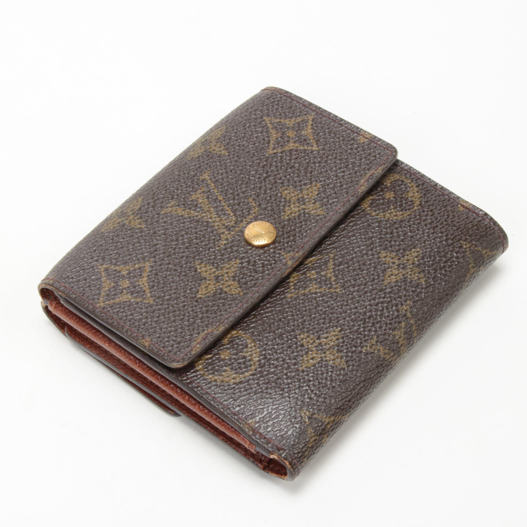 Louis Vuitton Elise Double Flap Wallet in Monogram Canvas and Leather