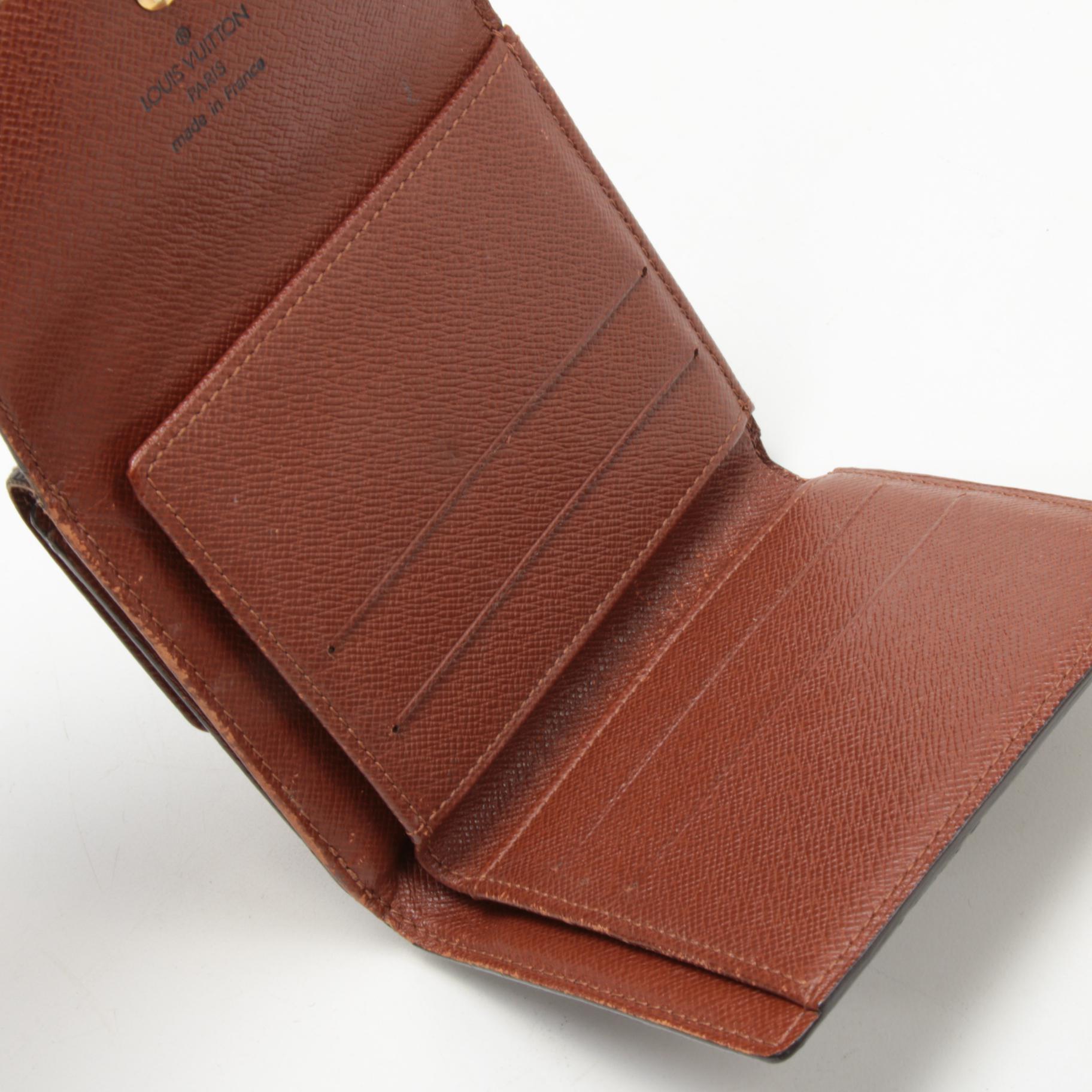 Louis Vuitton Elise Double Flap Wallet in Monogram Canvas and Leather