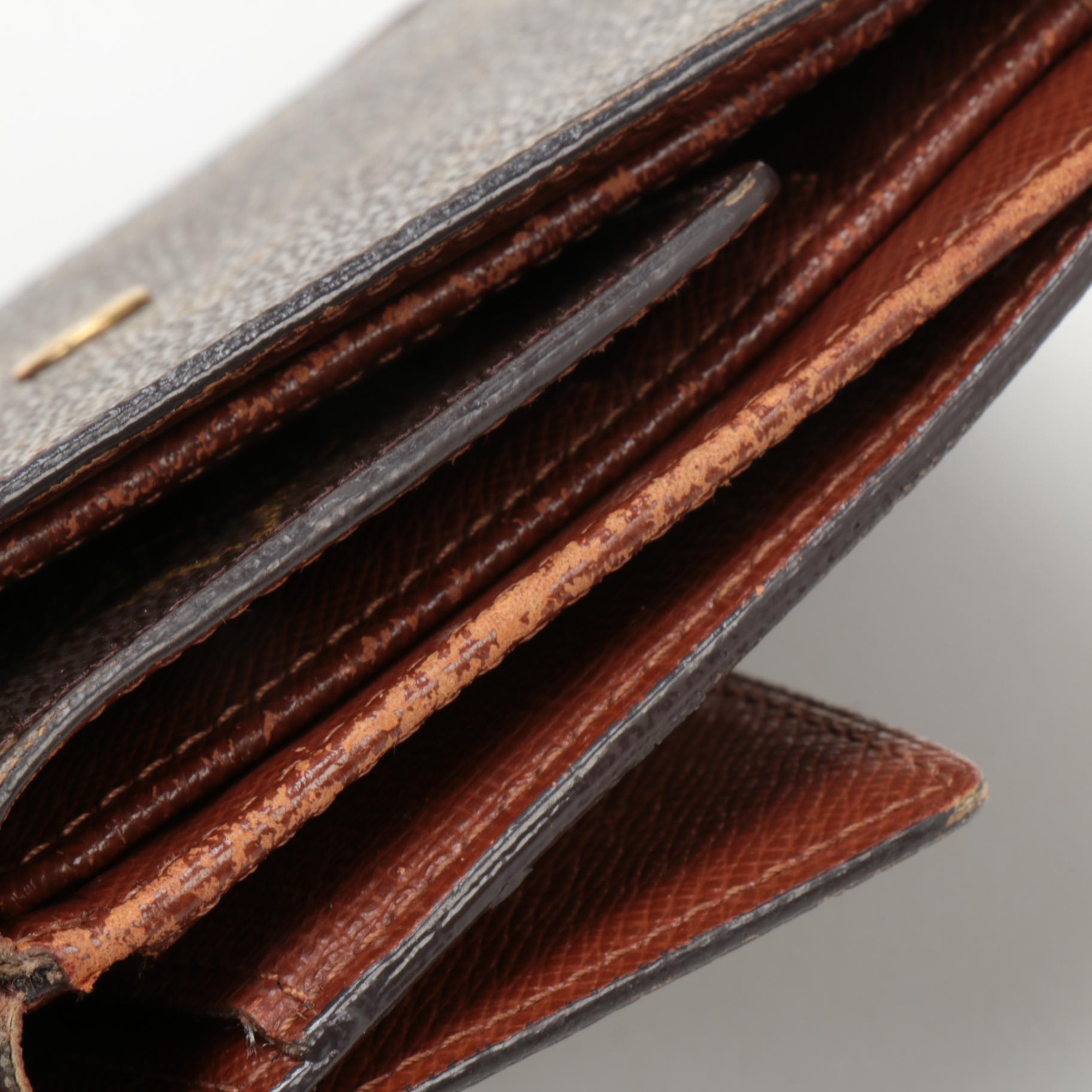 Louis Vuitton Elise Double Flap Wallet in Monogram Canvas and Leather