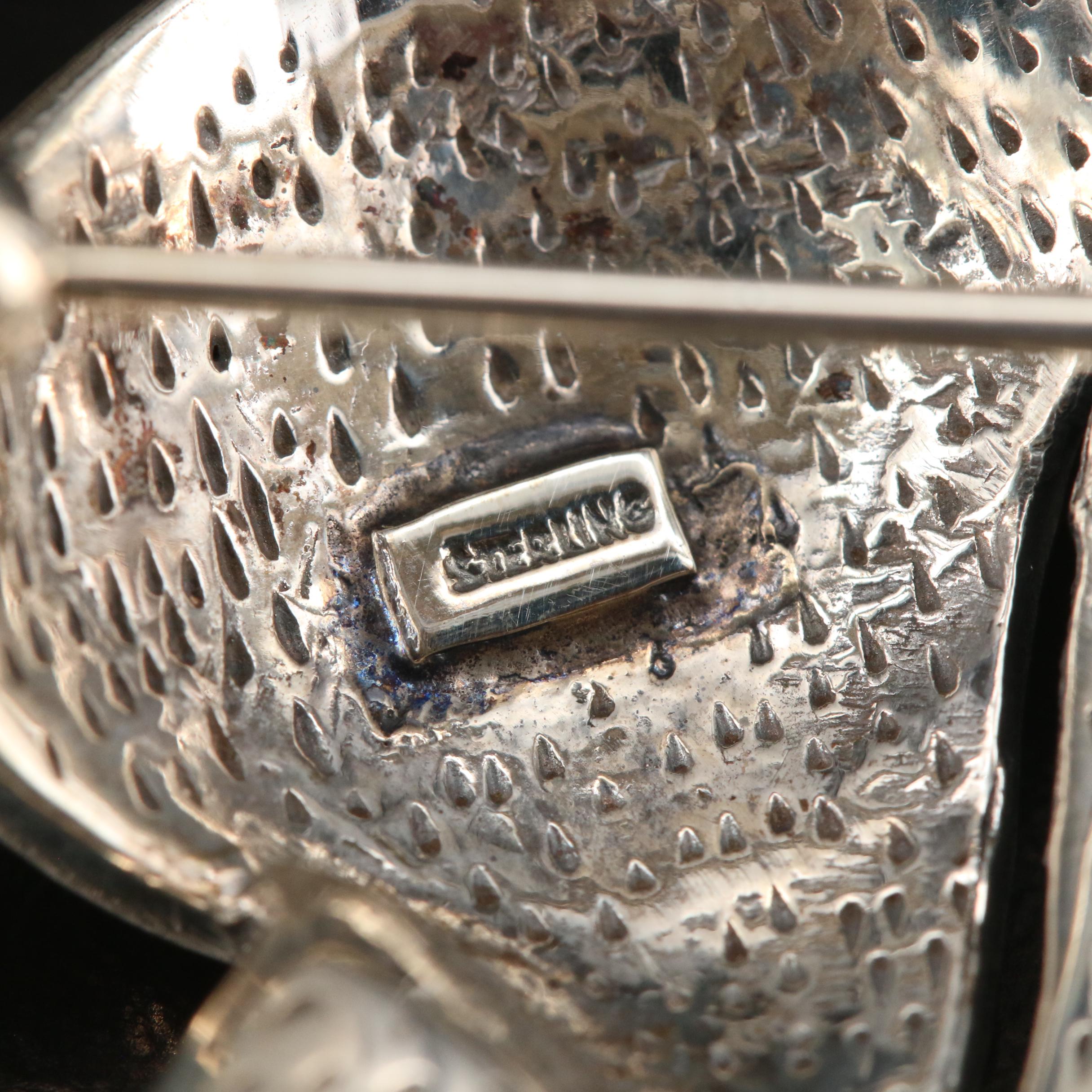 Sterling Silver Marcasite Brooches and Bracelet