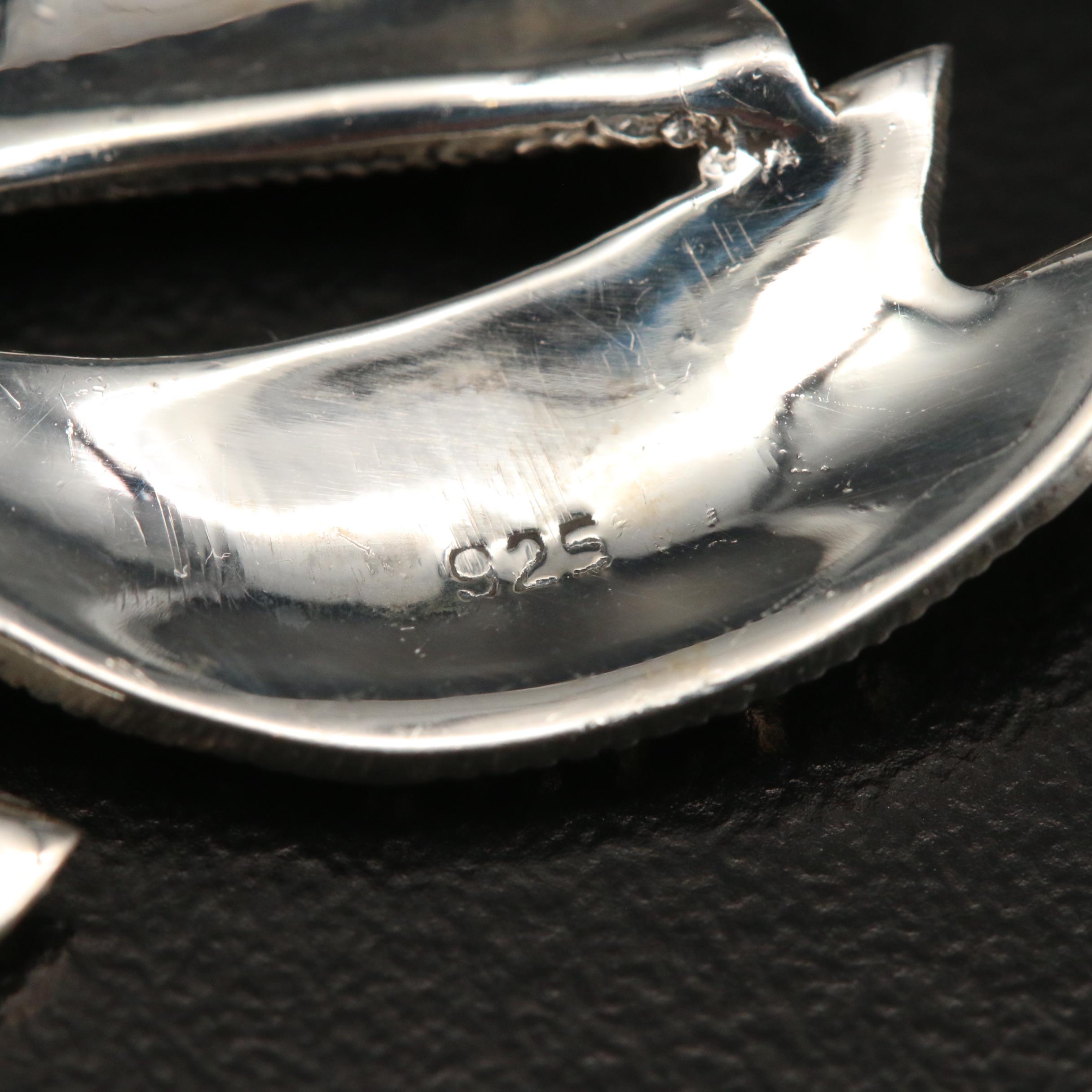 Sterling Silver Marcasite Brooches and Bracelet