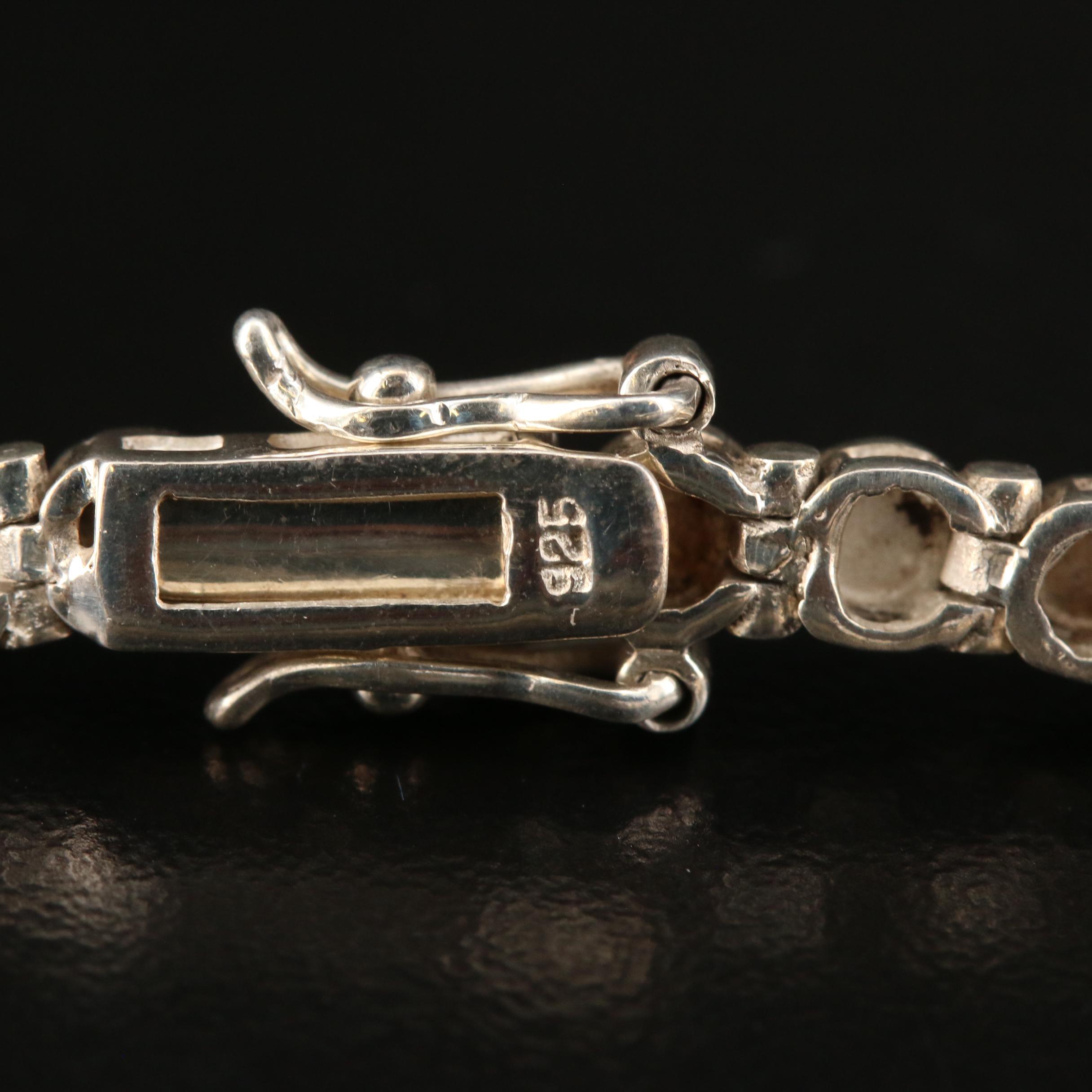 Sterling Silver Marcasite Brooches and Bracelet