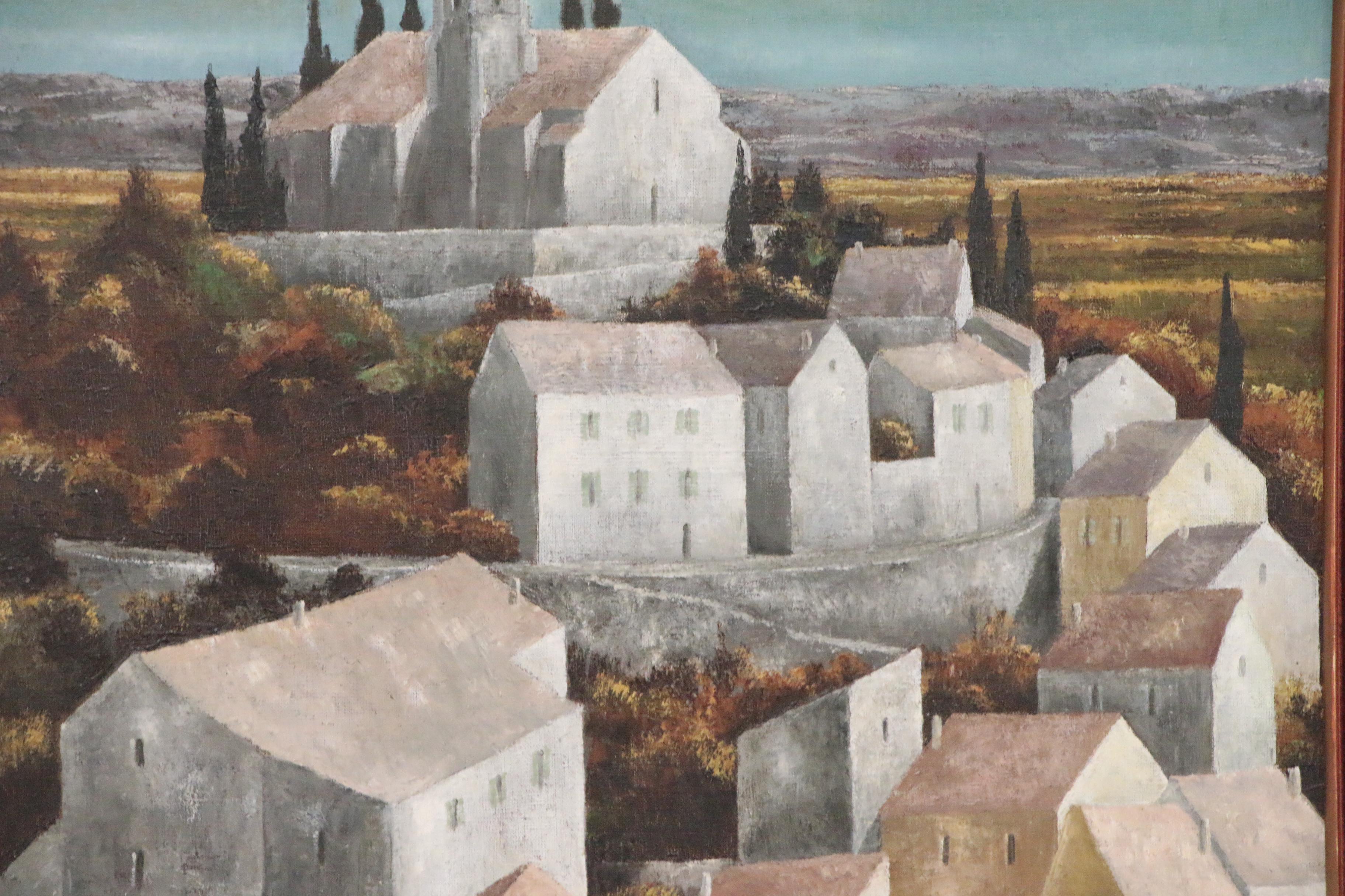 Jean-Pierre Capron Oil Painting of Village Scene